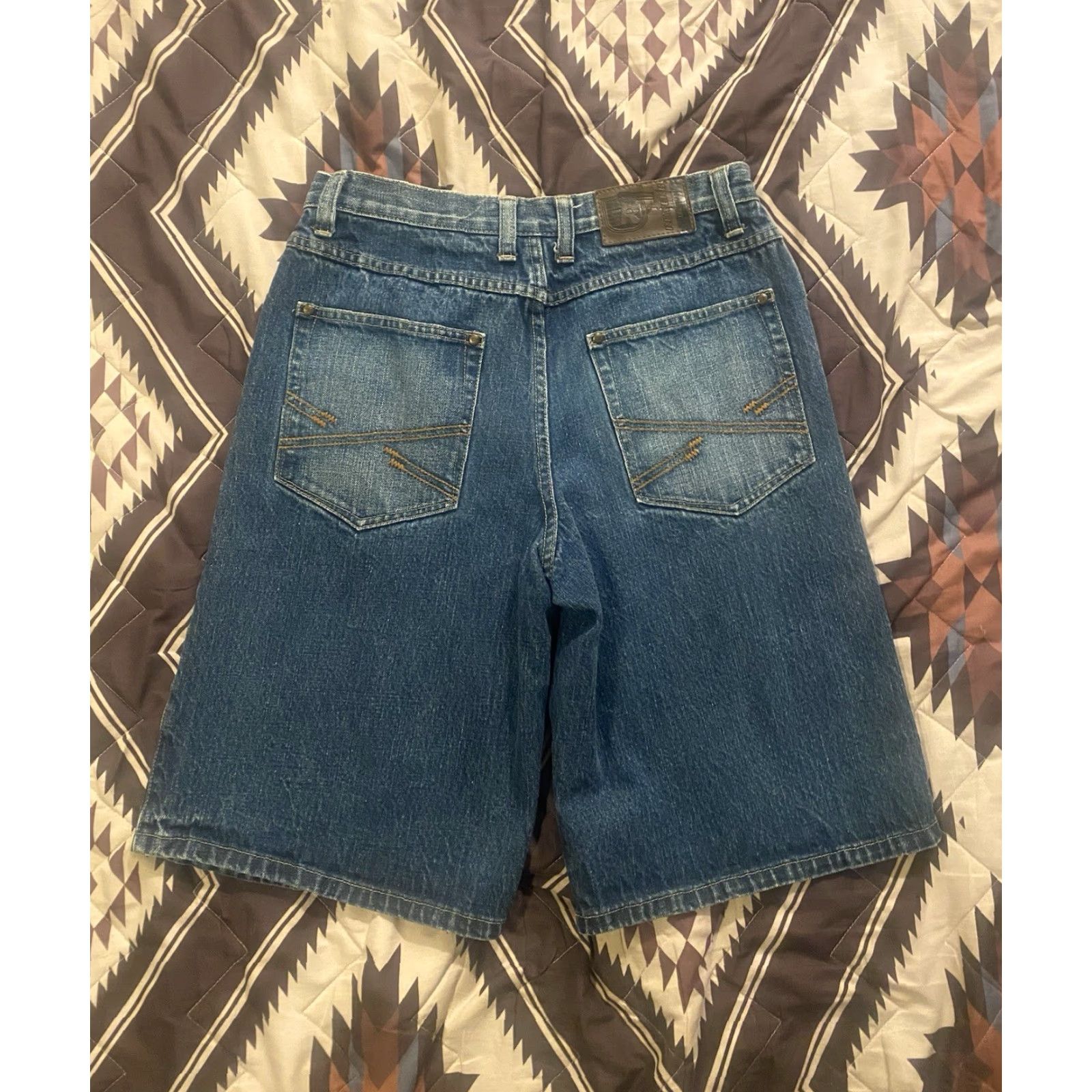 Vintage VINTAGE Re:Verb Bermuda Denim Shorts Jorts 90s Hip Hop Grunge Men’s Size 32 Blue Cotton Relaxed Baggy Inseam 13" Front Flat Front Pockets Zip Size US 32 / EU 48 - 2 Thumbnail
