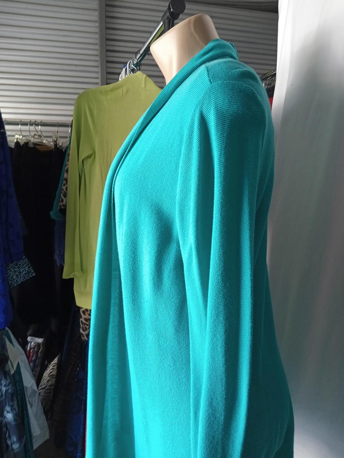Jones New York Jones New York Women's Turquoise Cardigan blouse two piece Size M / US 6-8 / IT 42-44 - 2 Thumbnail