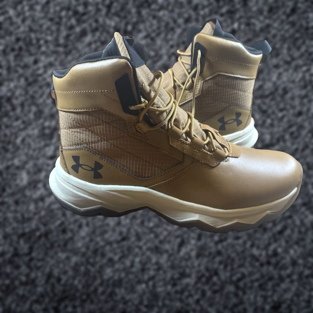 Under Armour Under Armour Mens UA Stellar G2 6" Tactical Boots Hiking Boots Size 10 Brown Combat Shoes 10 Mens Size US 10 / EU 43 - 1 Thumbnail