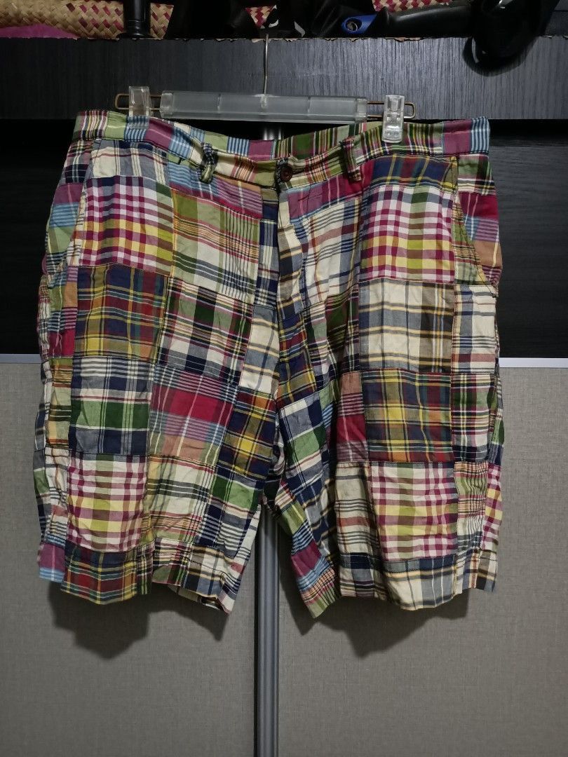 Polo Ralph Lauren Vintage Polo Ralph Lauren Madras Patchwork Shorts Size US 38 / EU 54 - 1 Thumbnail