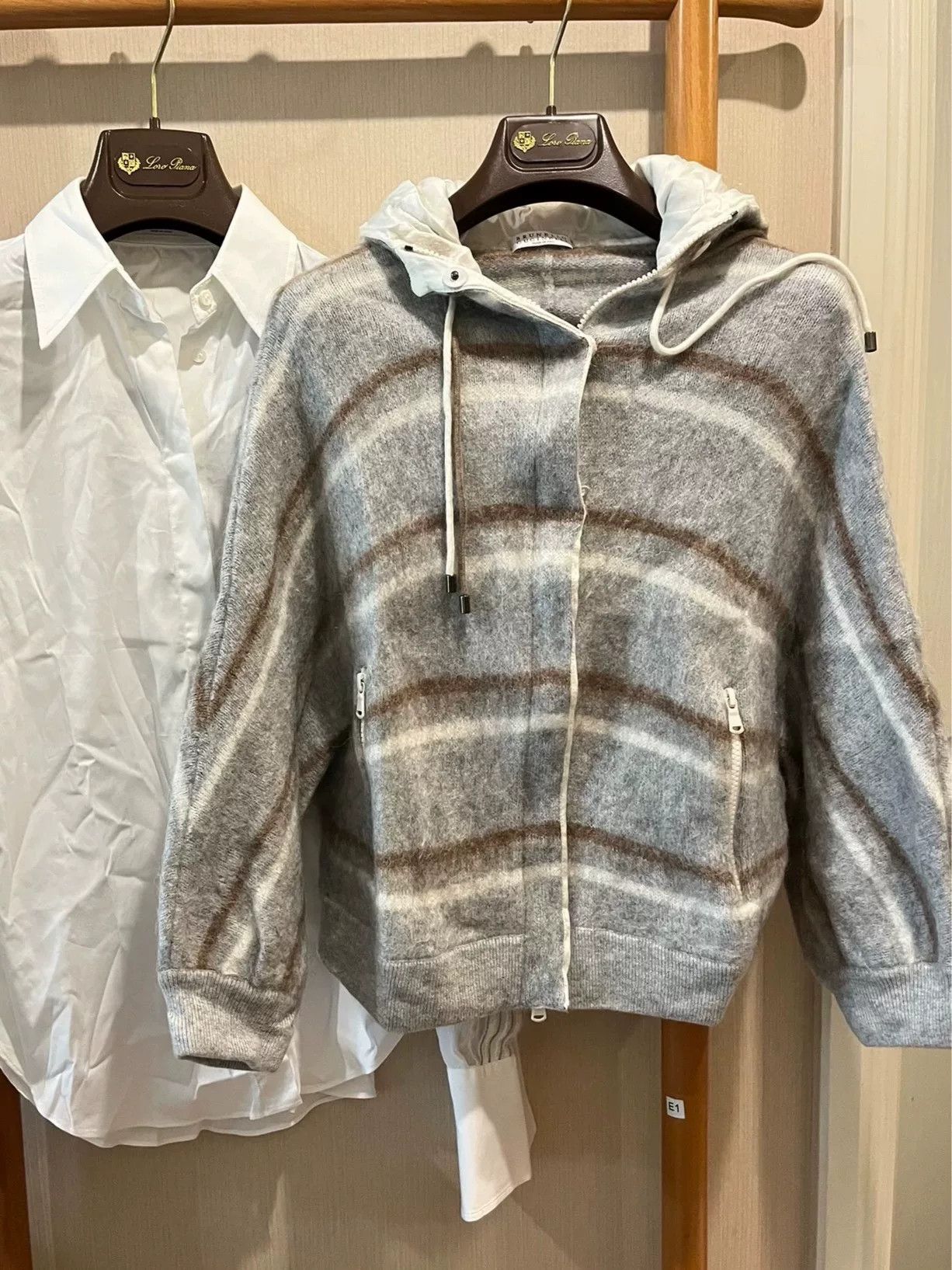 Brunello Cucinelli Mohair Hooded Coat