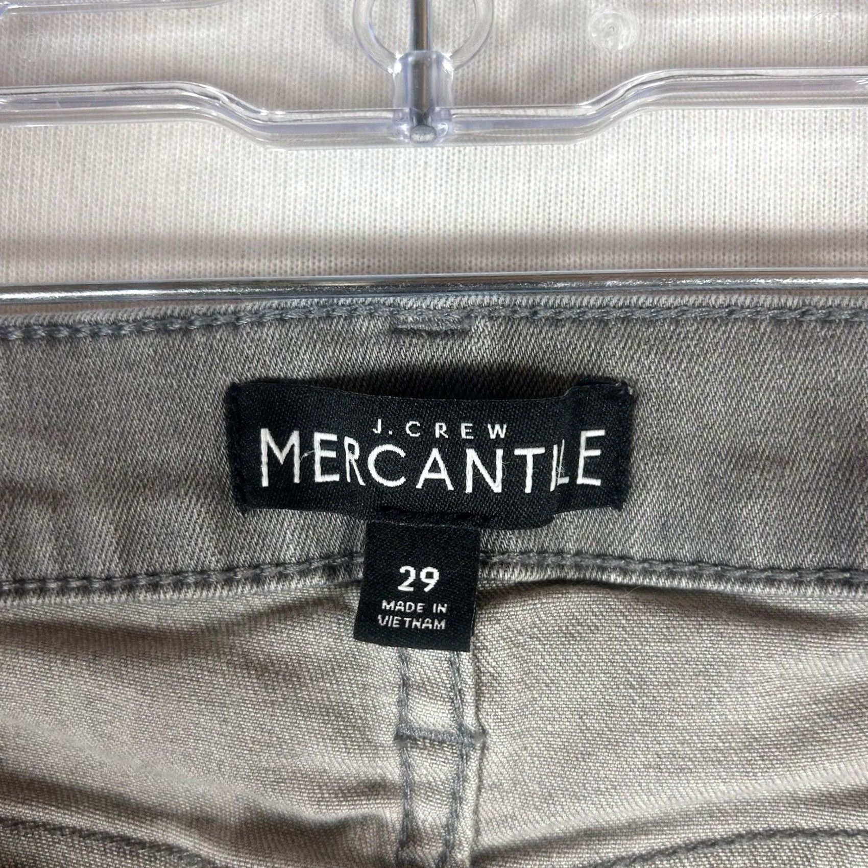 J.Crew J. Crew Mercantile Womens Jeans Skinny Mid Rise 29 Grey Charcoal Wash Denim Pocket 5-Pocket Regular Rise Stretch Cotton Blend Spandex Size 29" - 3 Thumbnail