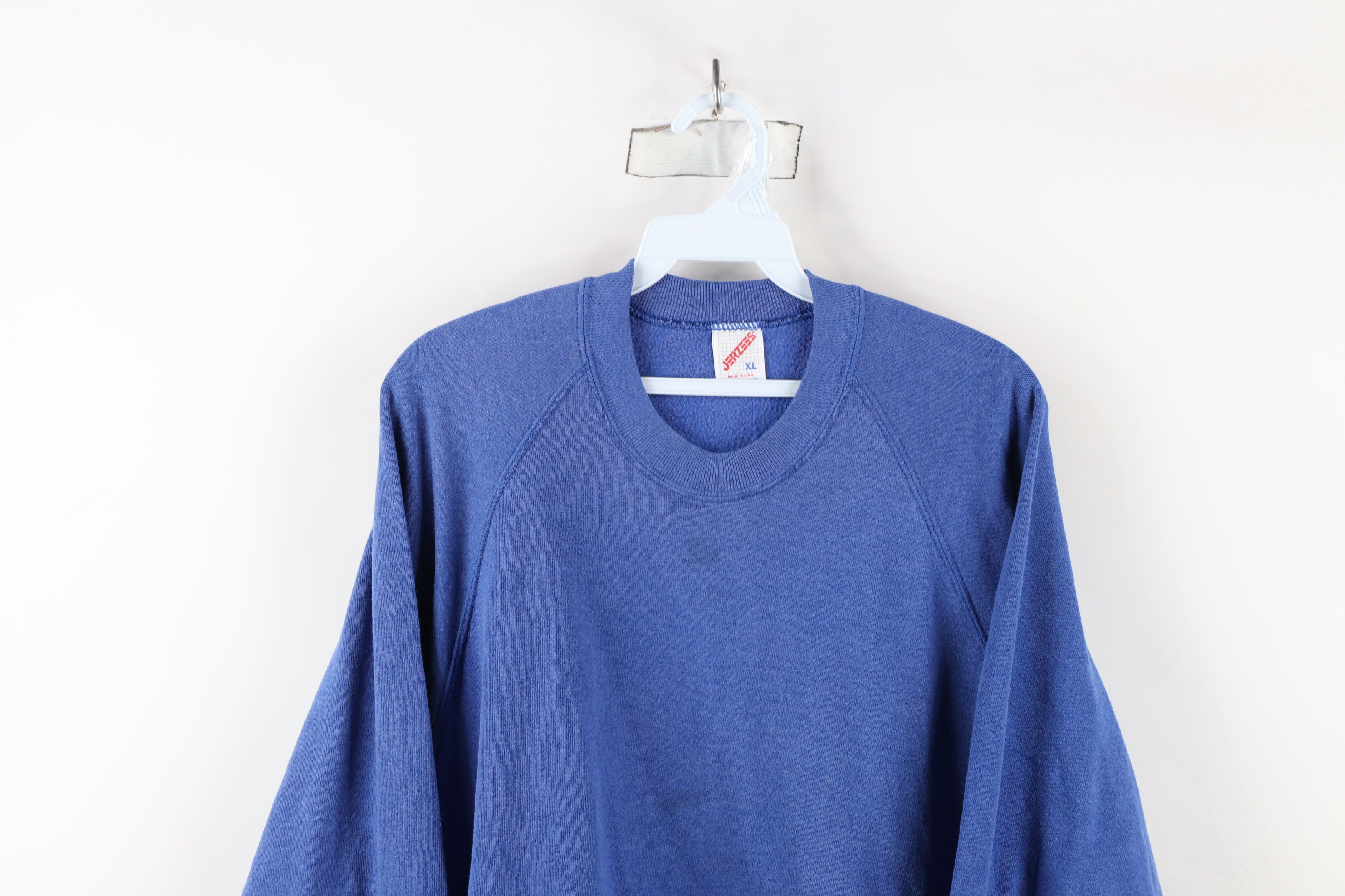 Vintage Vintage 90s Streetwear Crewneck Sweatshirt Royal Blue USA Size US XL / EU 56 / 4 - 2 Thumbnail