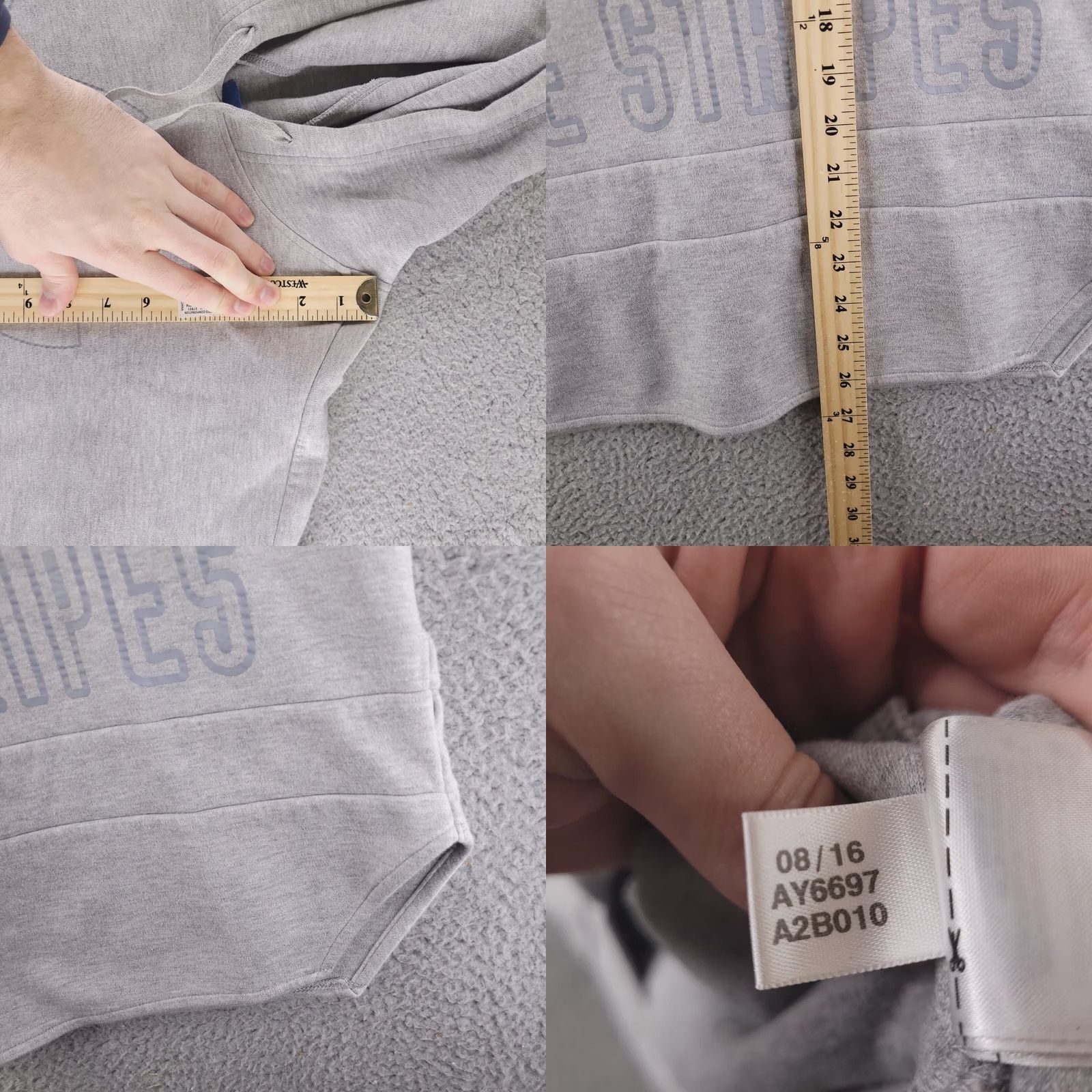 Adidas Adidas Hoodie Womens Medium Gray Pullover Sweatshirt Trefoil Gym Running Casual Size M / US 6-8 / IT 42-44 - 8 Thumbnail