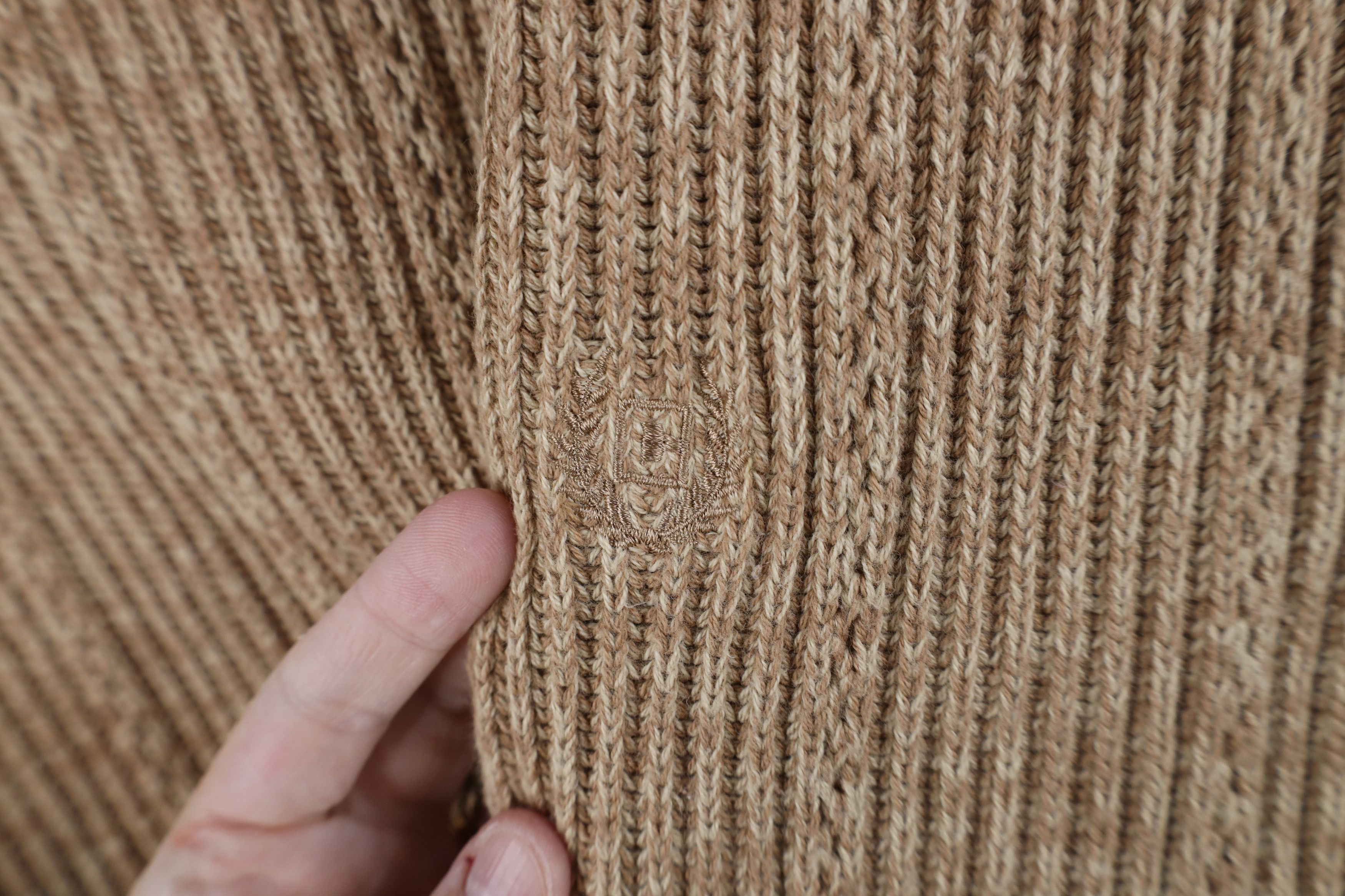 Chaps Vintage Chaps Cotton Ribbed Knit Crewneck Sweater Beige Size US L / EU 52-54 / 3 - 4 Thumbnail