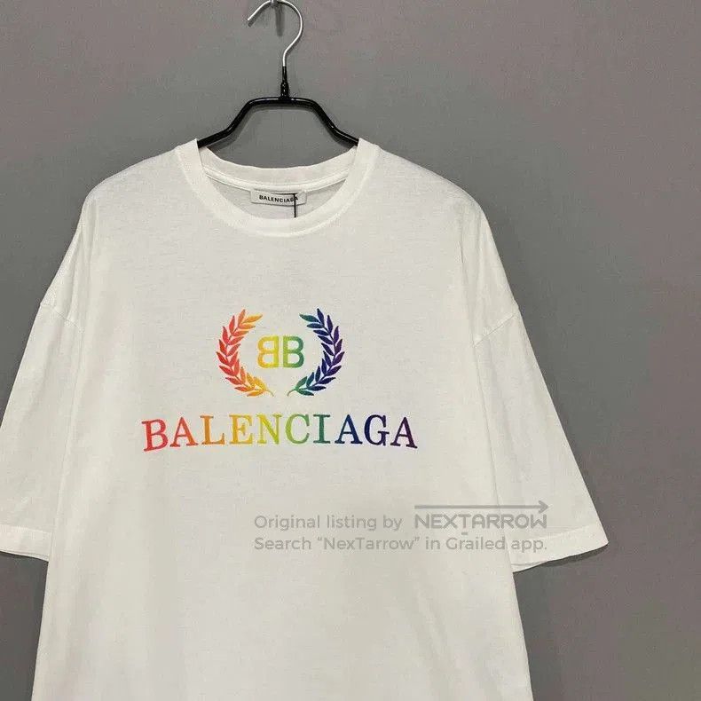 Balenciaga Balenciaga colorful wheat ear logo short-sleeve shirt. Size US M / EU 48-50 / 2 - 2 Thumbnail