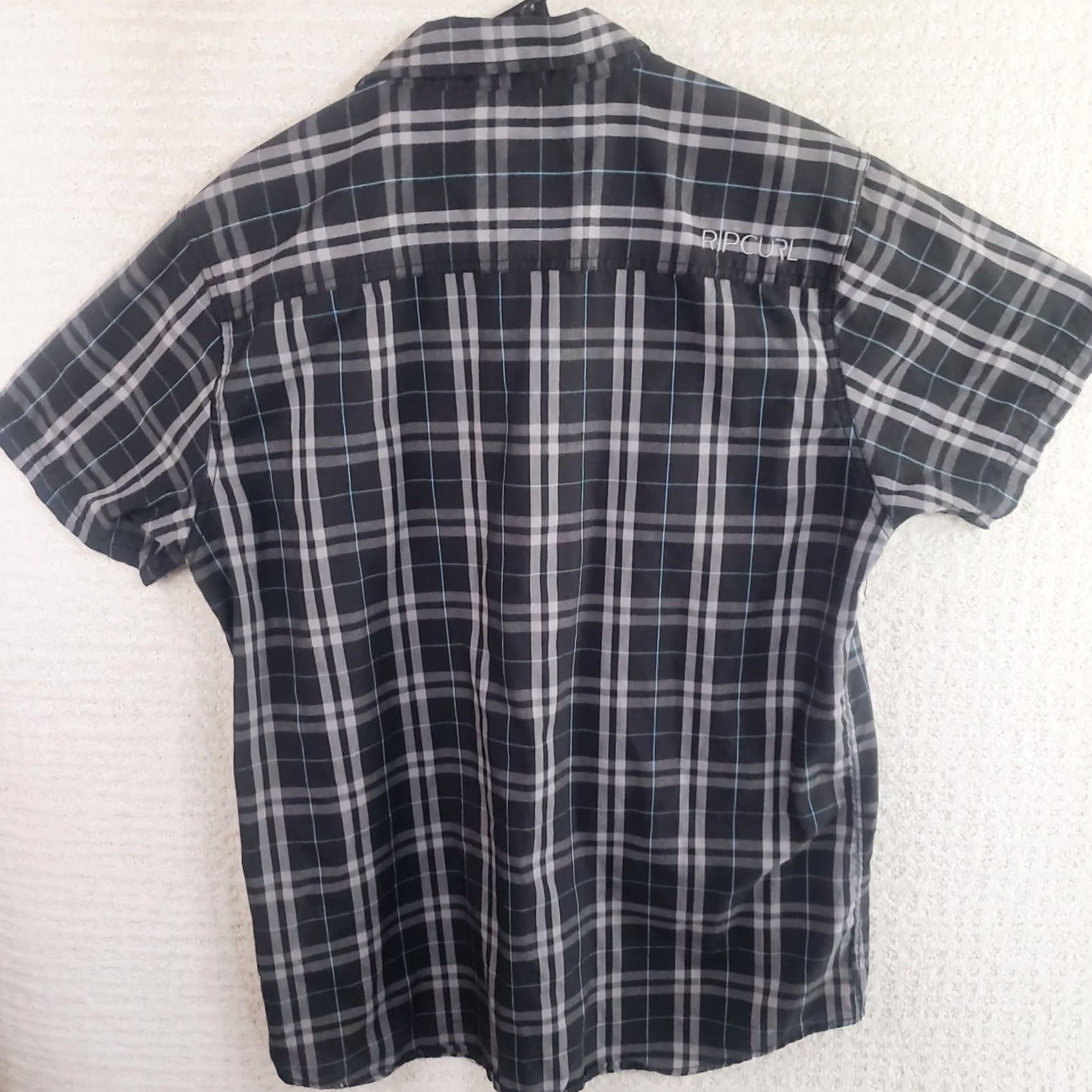Rip Curl Rip Curl Mens M Black Plaid Short Sleeve Button Front Embroidered Shirt Size US M / EU 48-50 / 2 - 7 Thumbnail