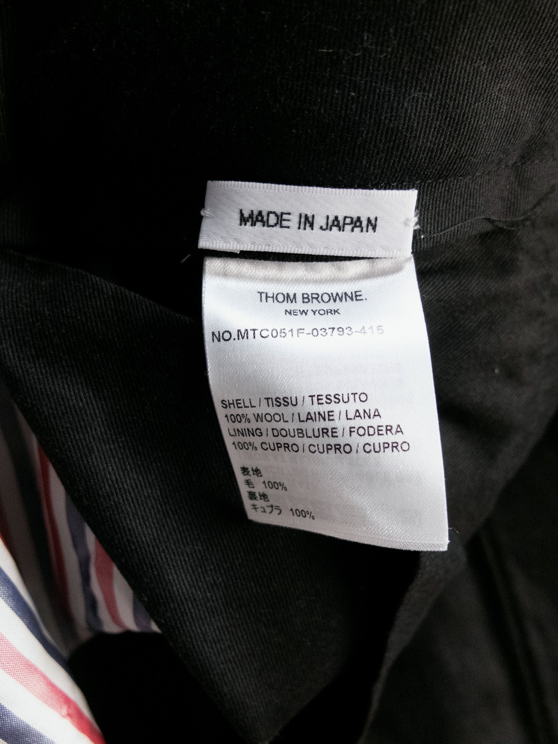 THOM BROWNE Fun-Mix blue wool & corduroy backstrap pants