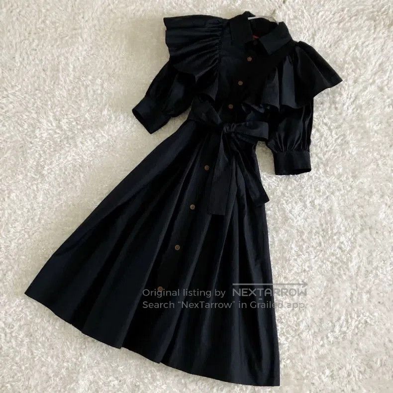 Vivienne Westwood Vivienne Westwood Black ruffled blouse dress Size XS / US 0-2 / IT 36-38 - 7 Thumbnail