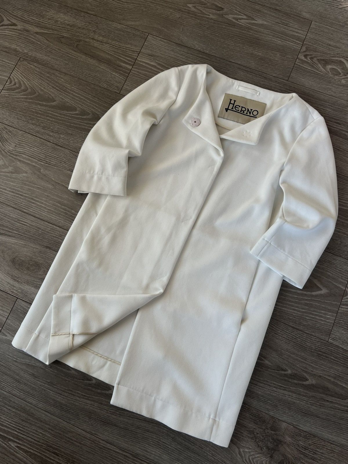 Herno × Vintage ‼️Vintage Herno Luxury White Button Coat Jacket‼️ Size M / US 6-8 / IT 42-44 - 5 Thumbnail