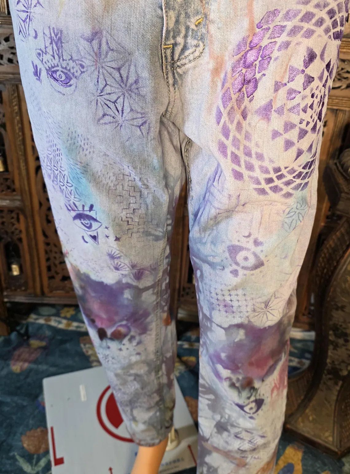 Levi's Vintage Clothing Painted Ice Dyed Jeans Size 36" / US 14 / IT 50 - 8 Thumbnail