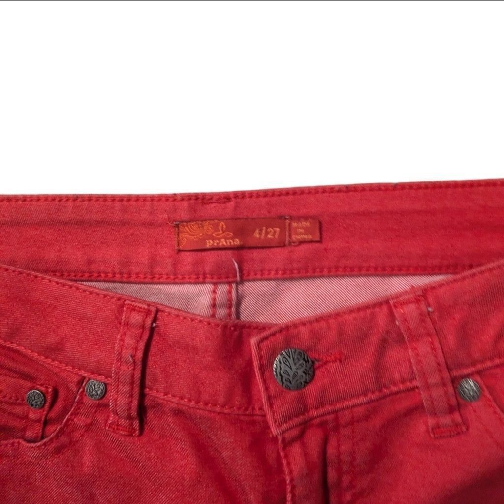 Prana Prana Red Jeans Size 4/27 Size 27" / US 4 / IT 40 - 2 Thumbnail