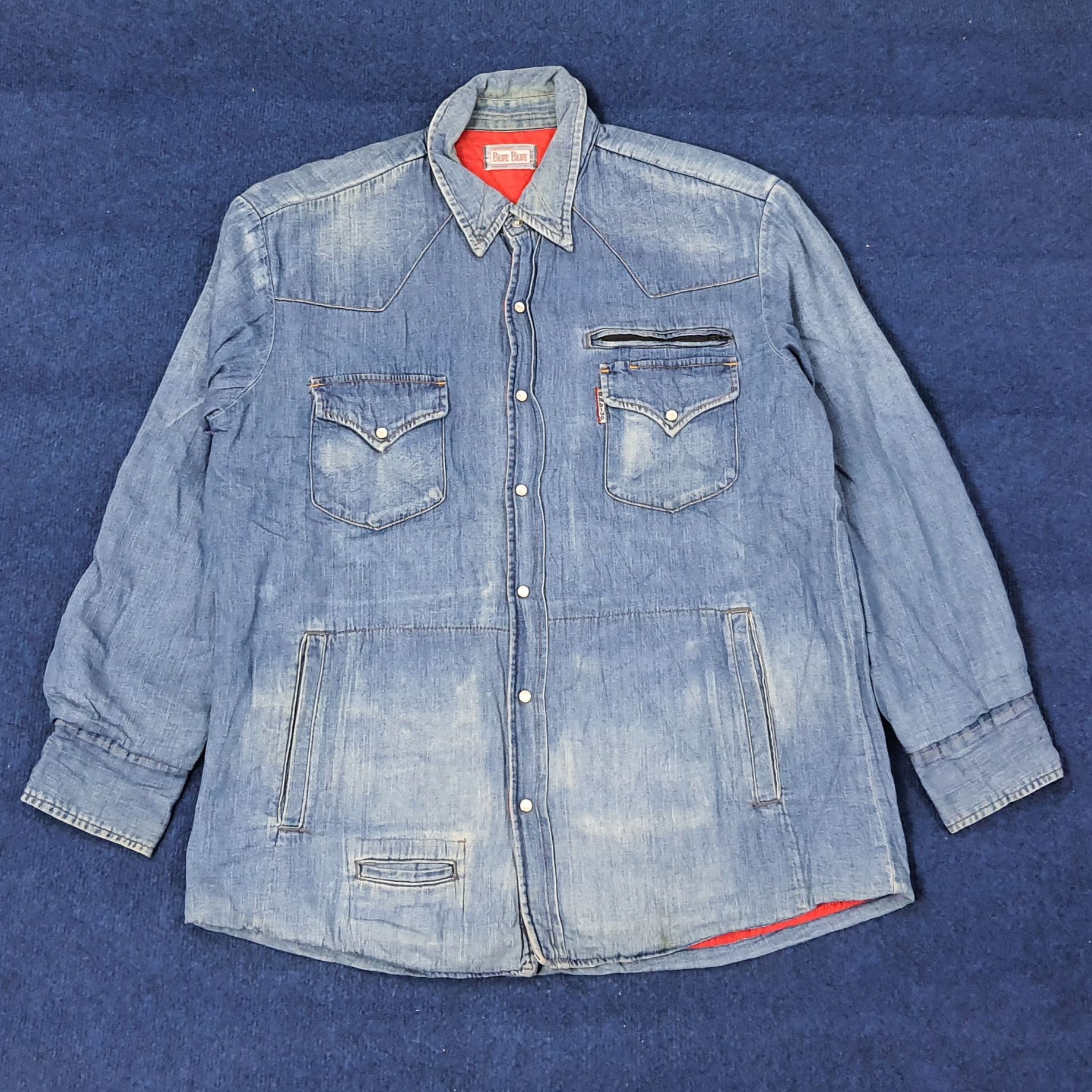 Blue Blue Japan Vintage Blue Blue Japan Denim Button Up Jacket C249N13 Size US M / EU 48-50 / 2 - 1 Thumbnail