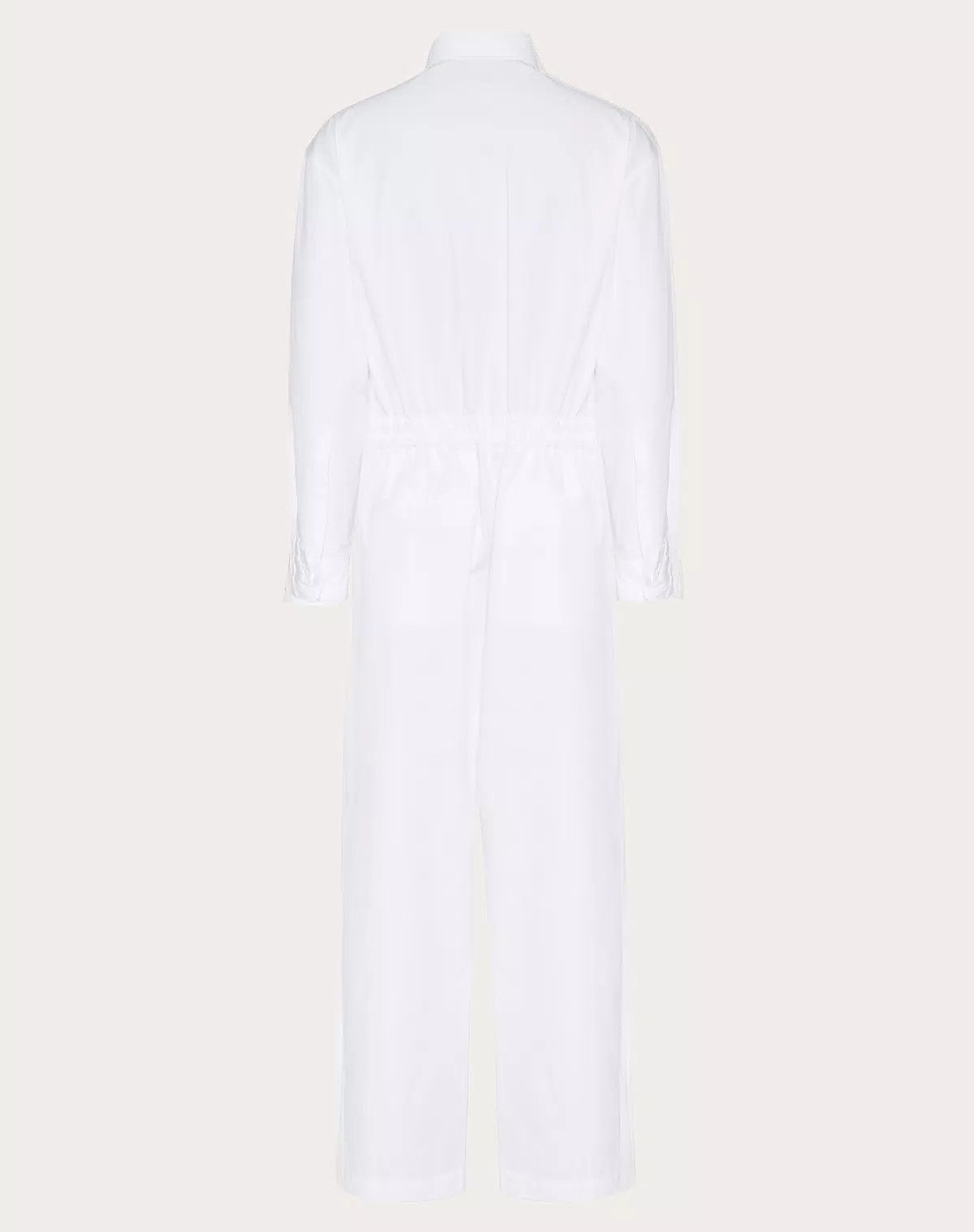 Valentino oc11z0725 Cotton Poplin Jumpsuit in White Size US 28 / EU 44 - 2 Thumbnail