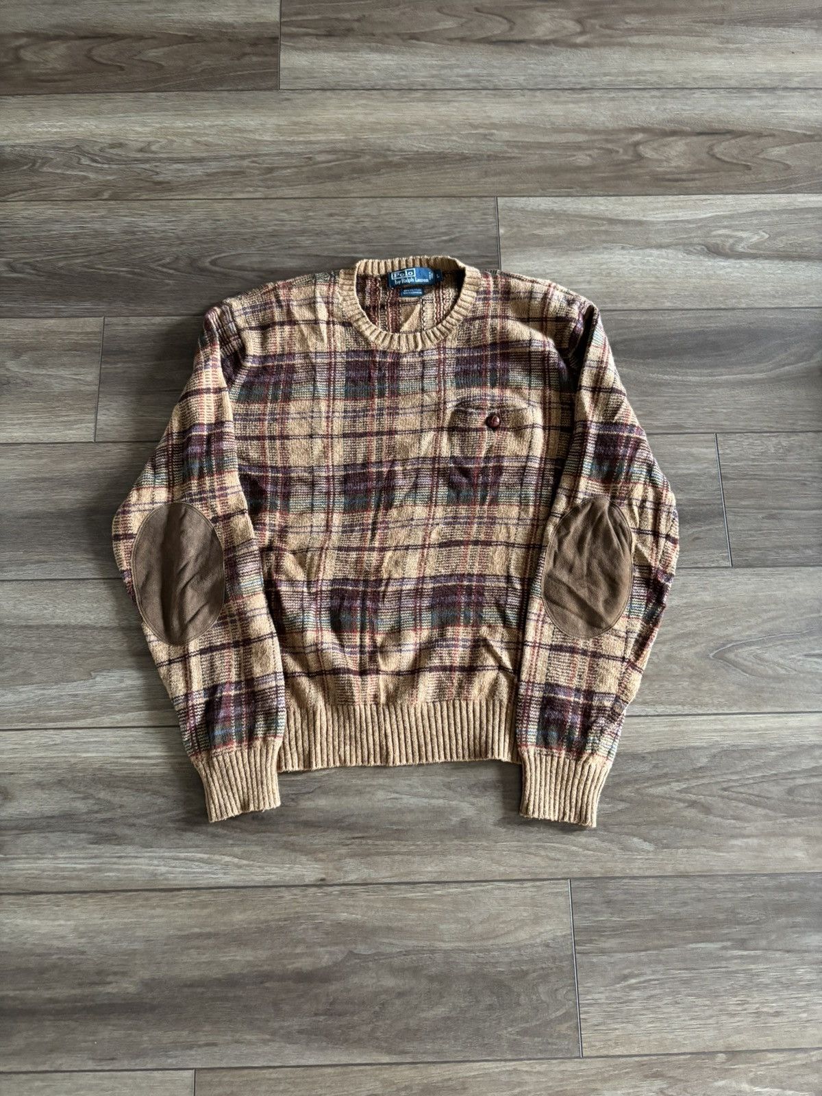 Polo Ralph Lauren × Vintage Rare Vintage Polo Ralph Lauren Elbow Patch Sweater Size US XL / EU 56 / 4 - 1 Thumbnail