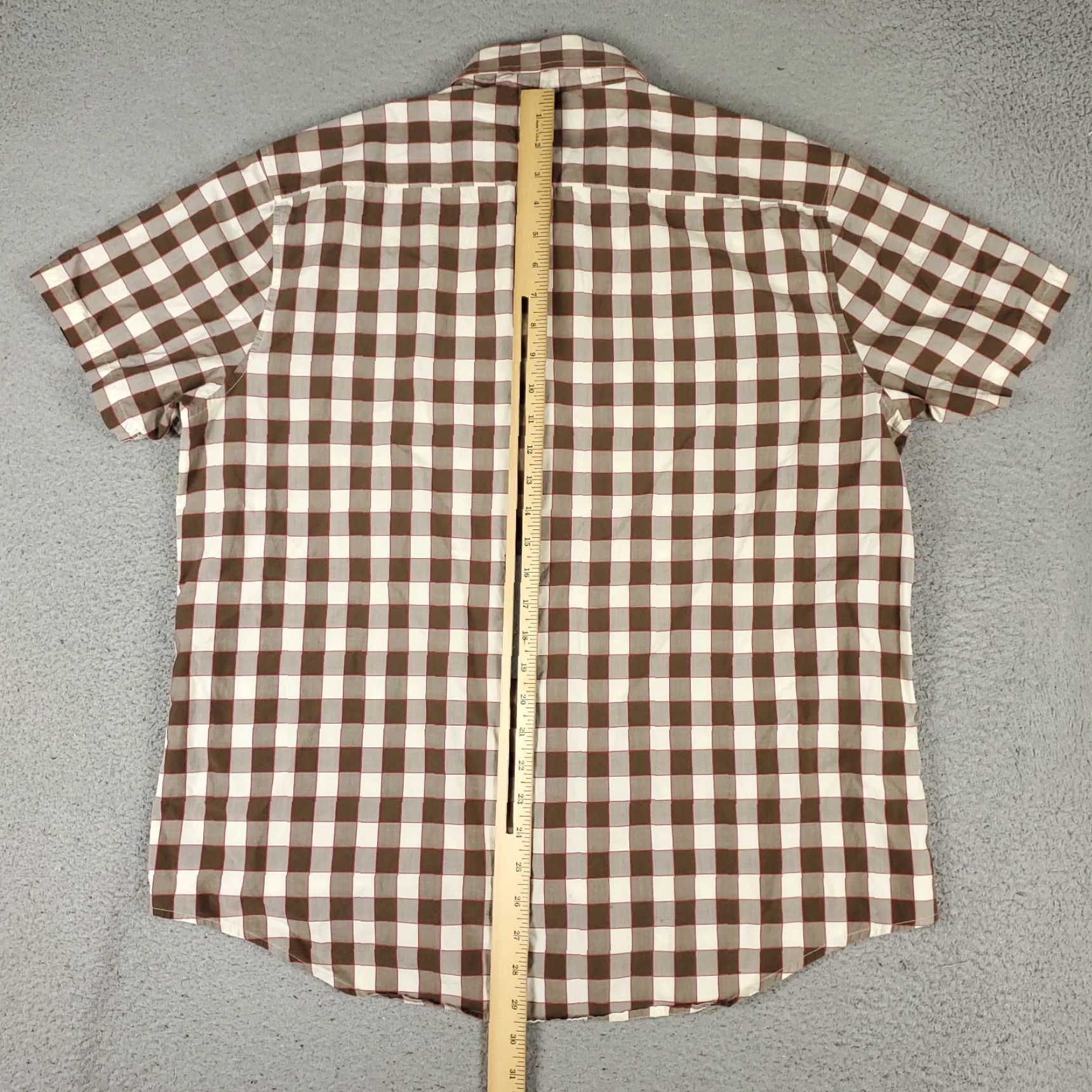 Original Penguin Original Penguin Plaid Button-Up Shirt Mens XL Brown Short Sleeve Casual Size US XL / EU 56 / 4 - 3 Thumbnail