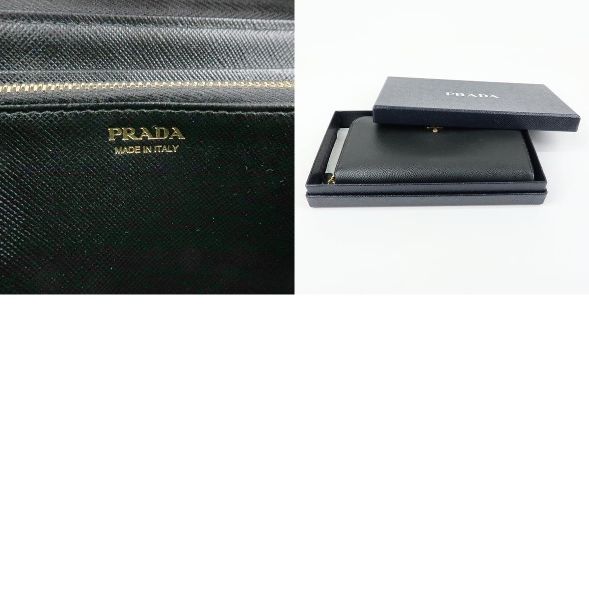 Prada Prada Saffiano Zip Around Wallet Black Size ONE SIZE - 8 Thumbnail
