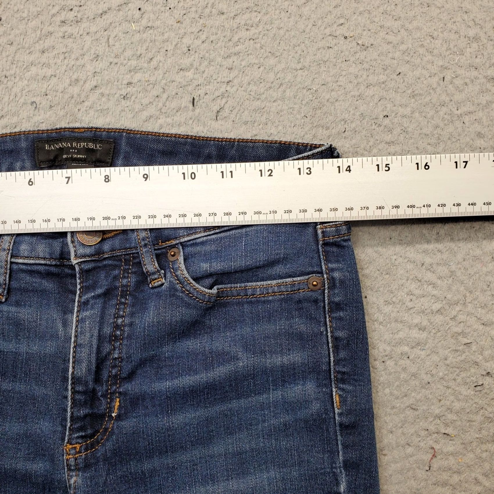 Banana Republic Banana Republic Womens 4 Jeans Blue Denim Skinny 27.75" Inseam 5-Pocket Stretch Slim Curve Size 27" / US 4 / IT 40 - 6 Thumbnail