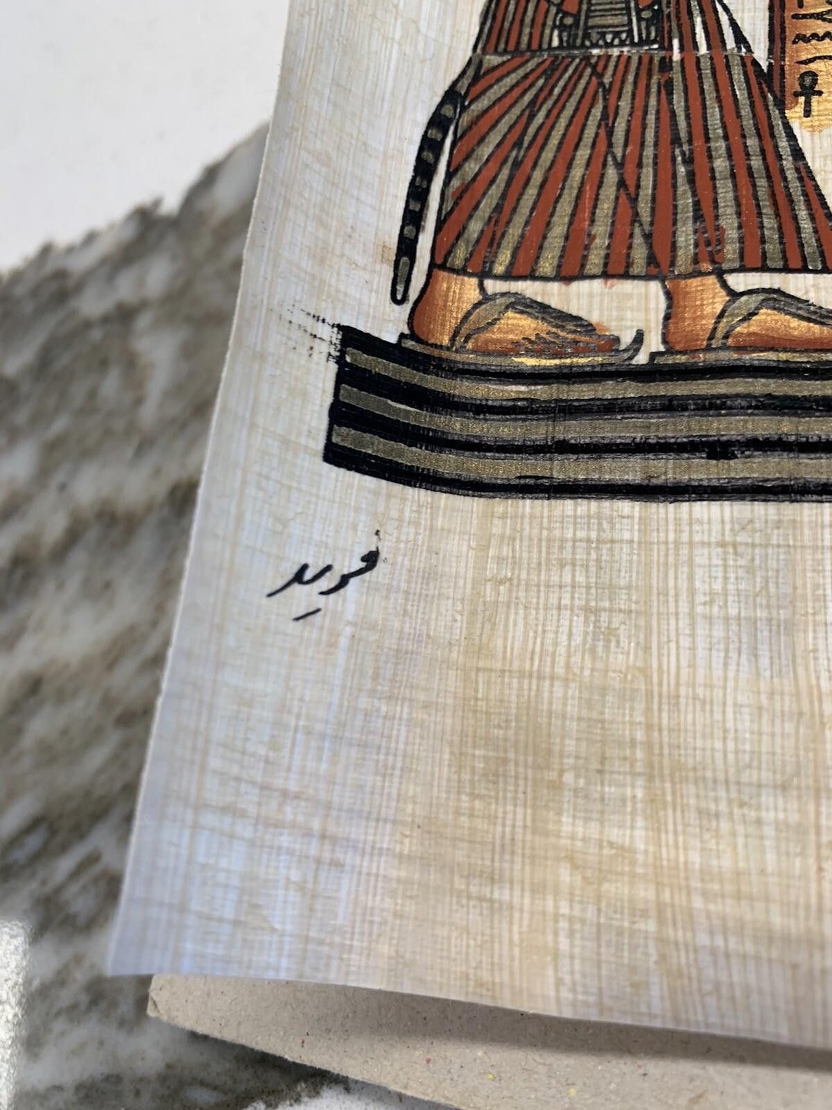 Designer Hand Paint Egyptian Signed Very Fine Papyrus Beautiful Paint Size ONE SIZE - 8 Thumbnail