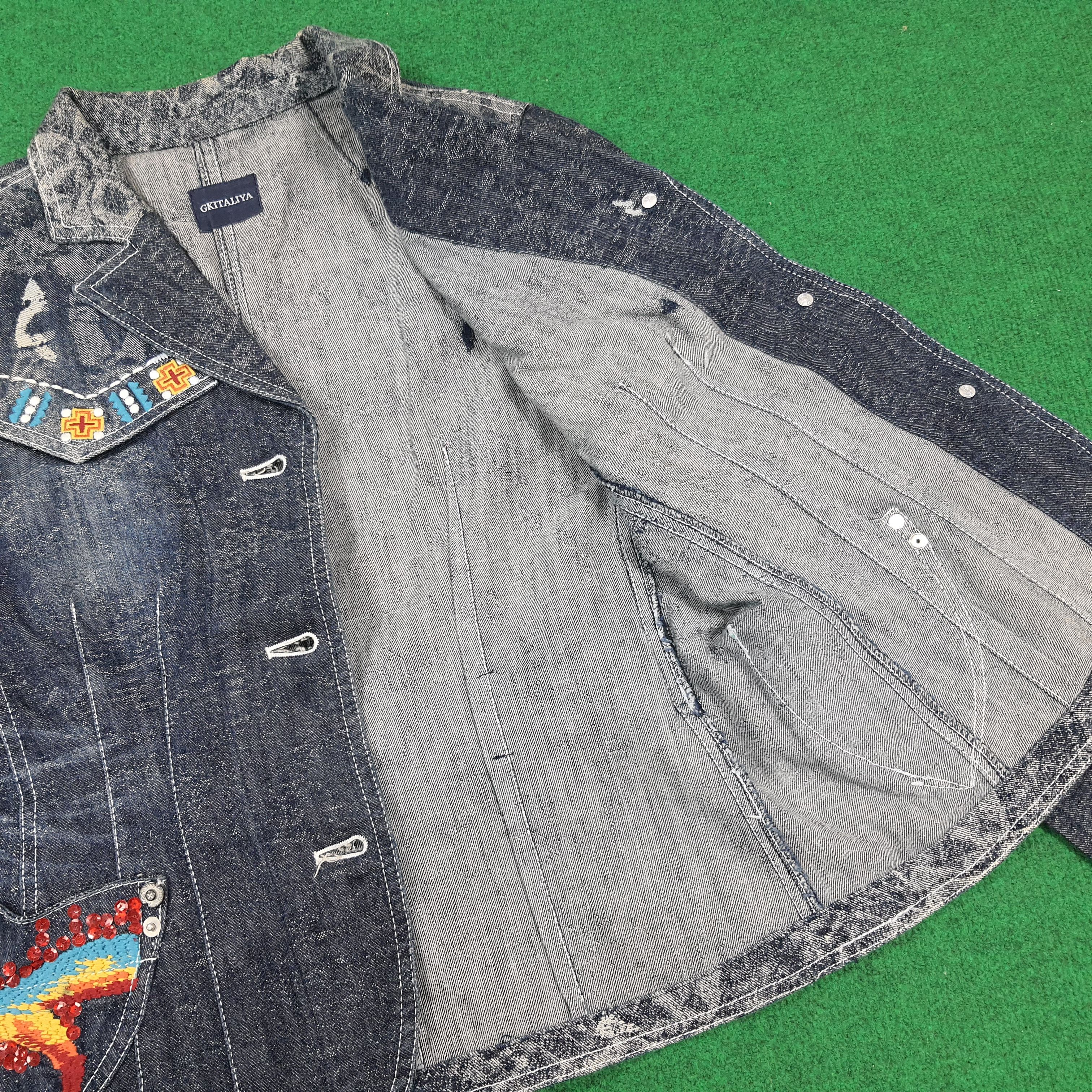 Japanese Brand Vintage Japan GKITALIYA Denim Jacket Boho C296N9 Size XS / US 0-2 / IT 36-38 - 11 Thumbnail