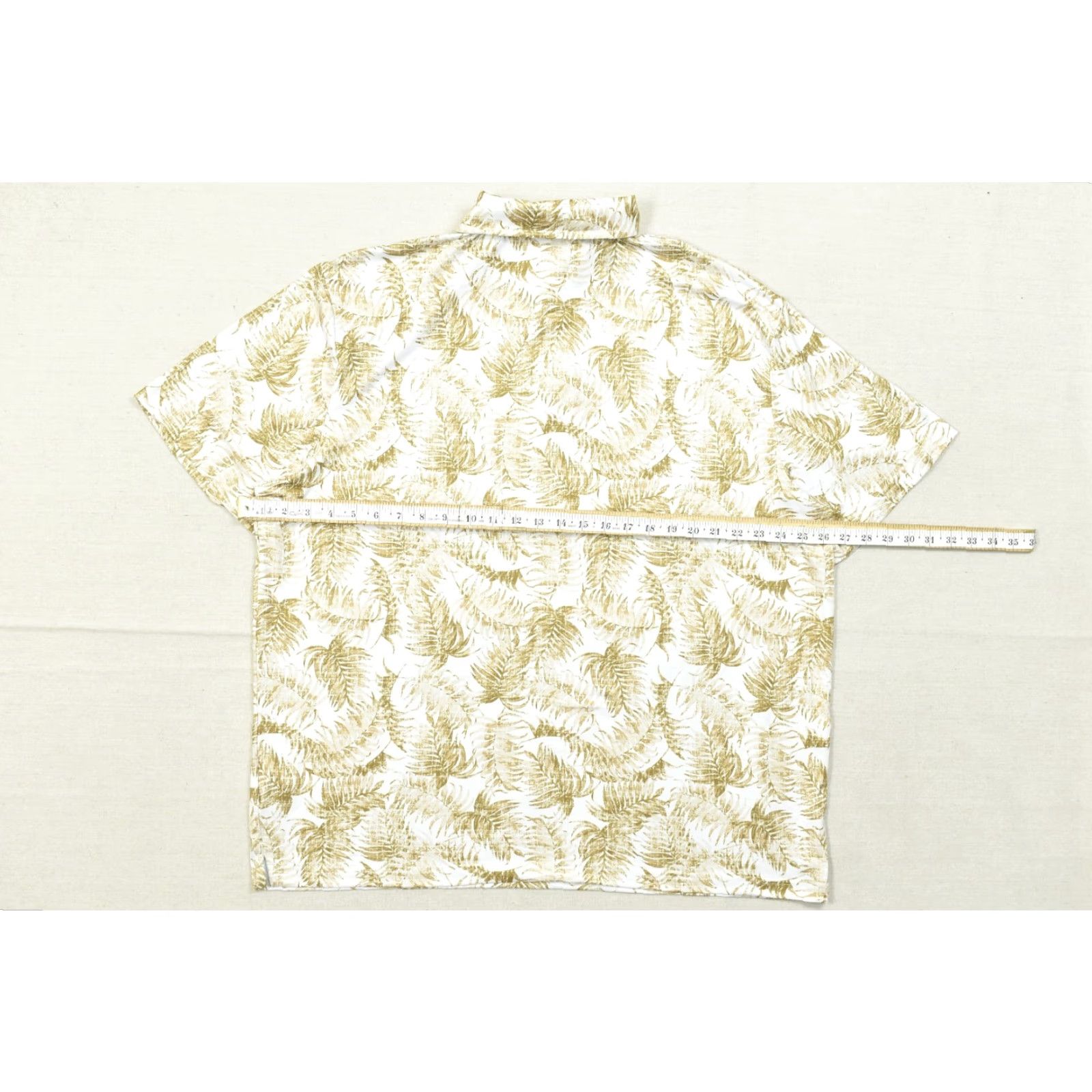 Chaps Chaps Polo Shirt Mens XXL White Gold Tropical Leaf Print Short Sleeve Collared Golf Casual Summer Spring Regular Machine Washable Size US XXL / EU 58 / 5 - 3 Thumbnail