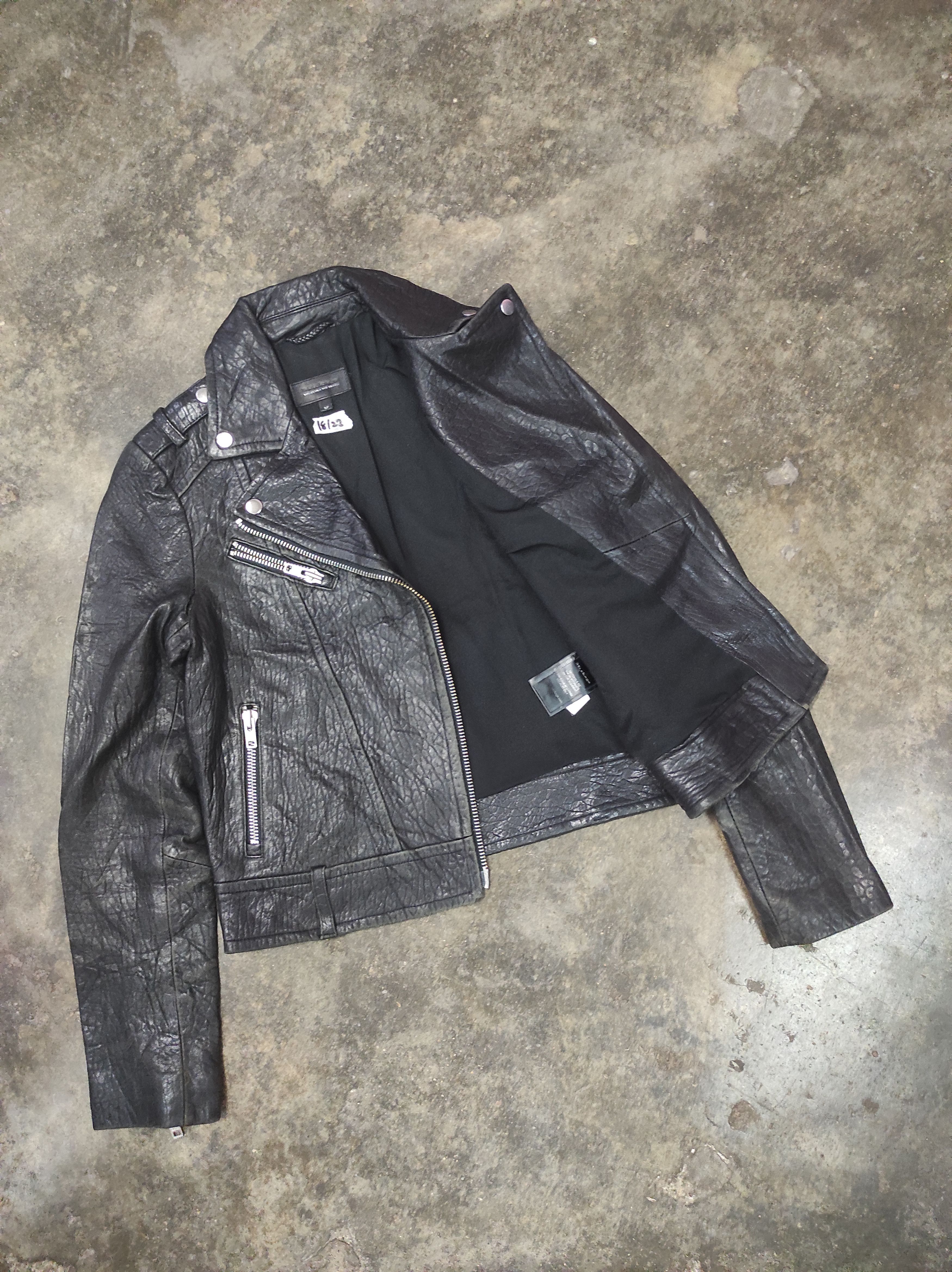 MACKAGE GENUINE LAMBSKIN DOUBLE COLLAR LEATHER JACKET