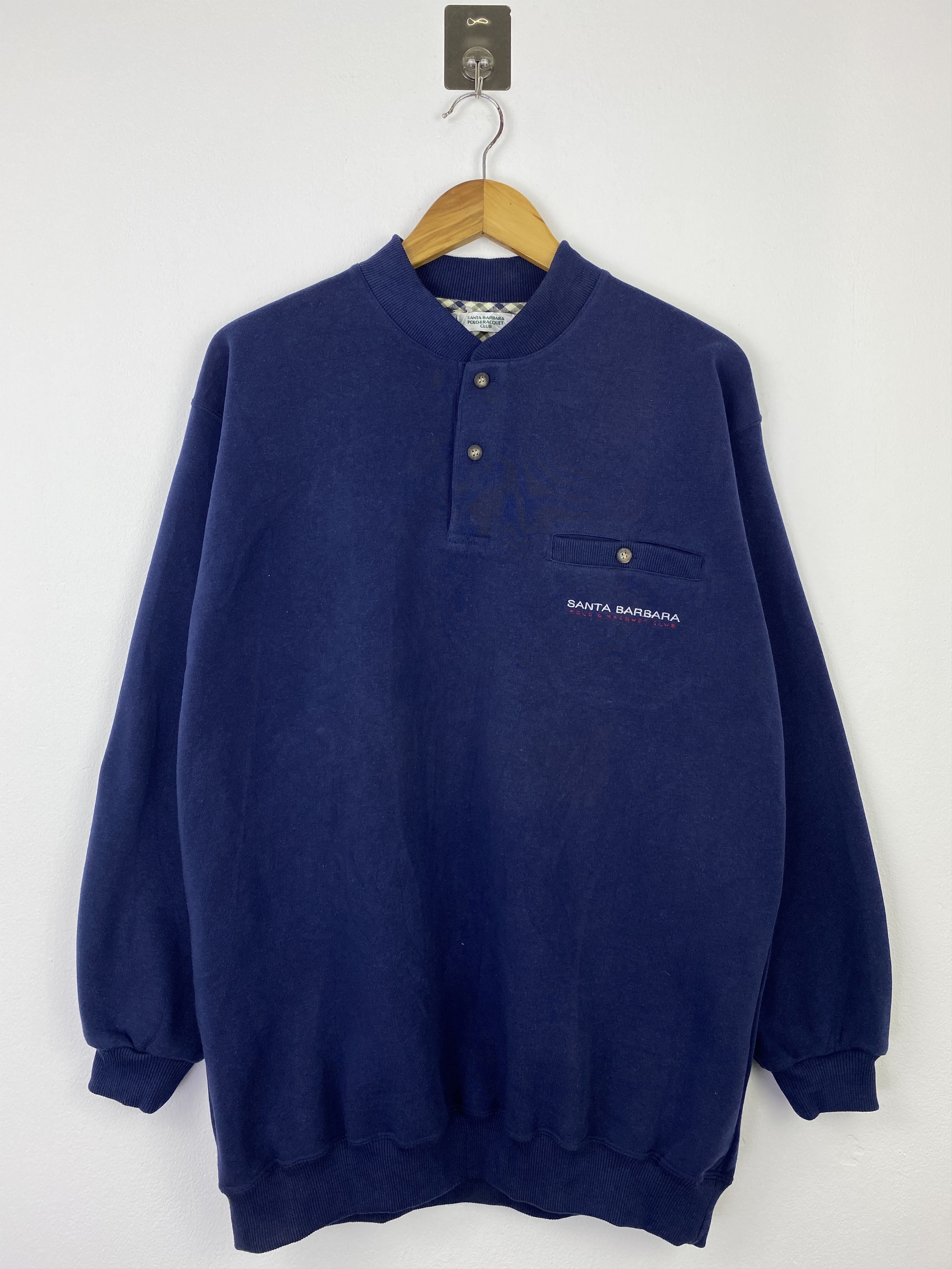 Vintage Vintage Santa Barbara Polo Club Henley Sweatshirt BP0049 Size US L / EU 52-54 / 3 - 1 Thumbnail