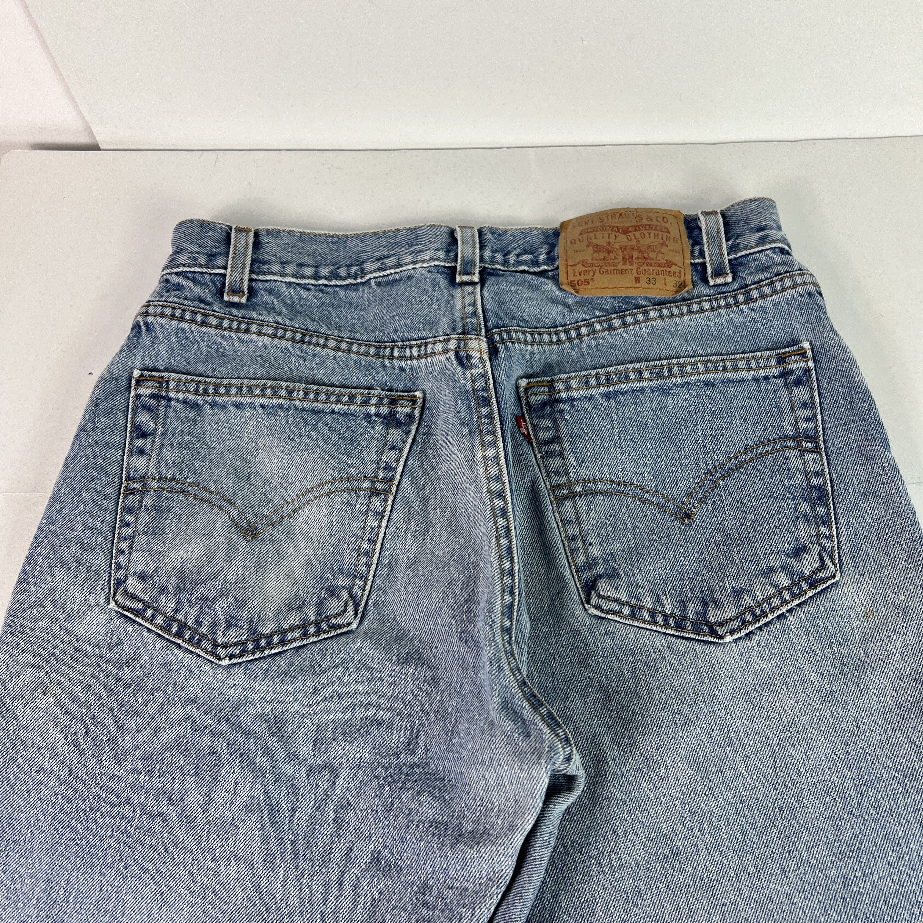 Levi's Y2K Levi's Jeans 505 Straight Blue Faded Distressed Denim Size US 31 - 14 Thumbnail