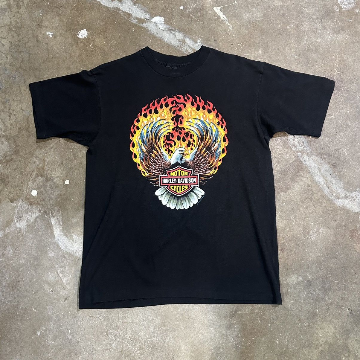 Harley Davidson Vintage Harley Davidson Flaming Eagle Tshirt Size US L / EU 52-54 / 3 - 1 Thumbnail