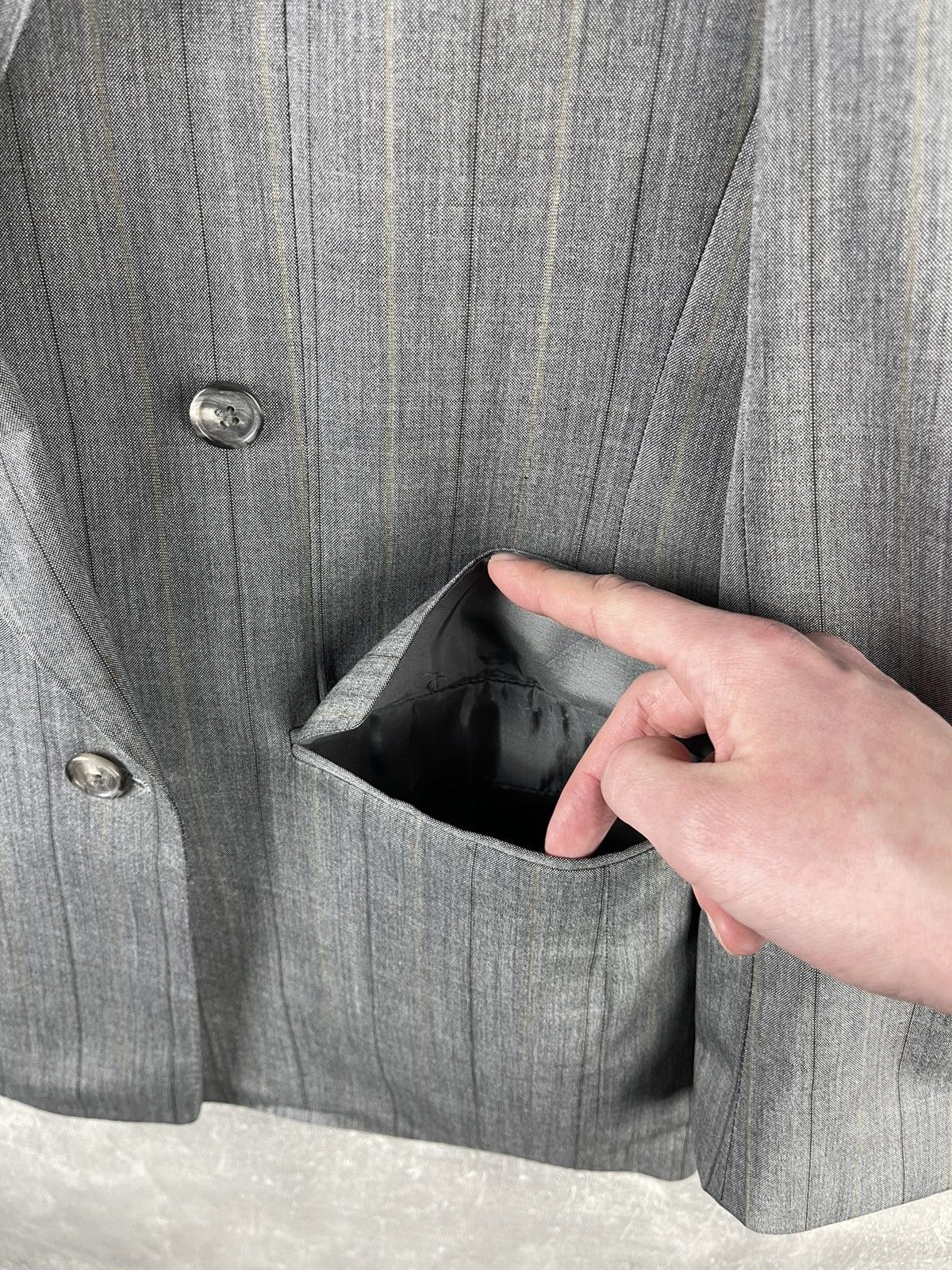Yves Saint Laurent Yves Saint Laurent Difusion Hommes Double-Breasted Wool Suit Size 48R - 6 Thumbnail