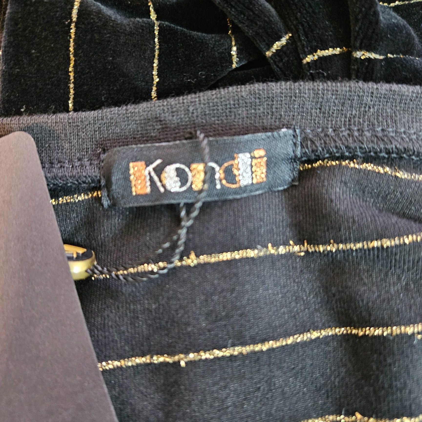 Vintage Suzie Kondi Jumpsuit One-Piece Womens V-Neck Black Gold Striped L Size 36" / US 14 / IT 50 - 7 Thumbnail