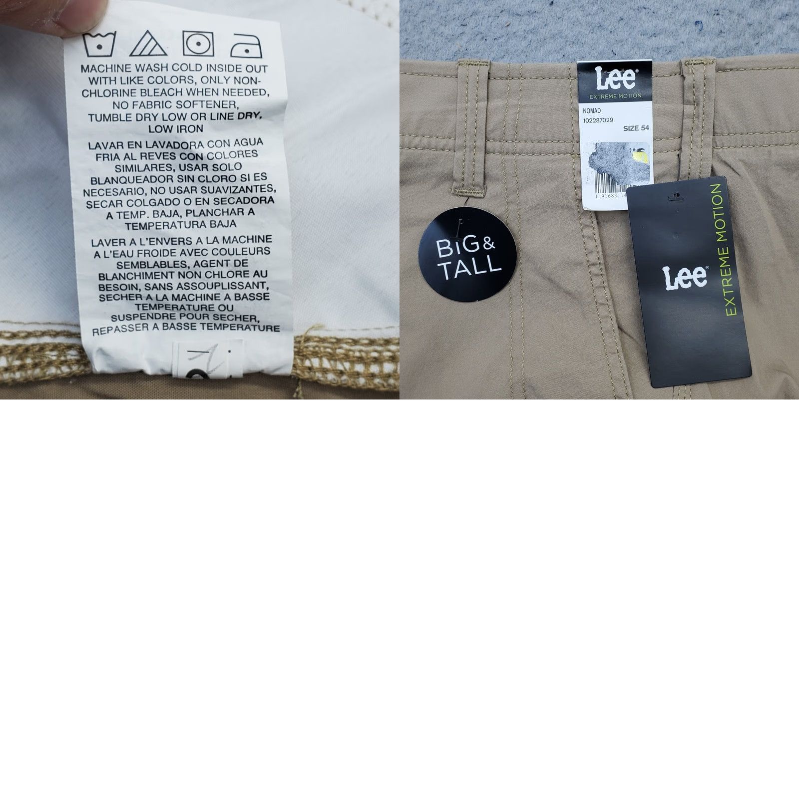 Lee Lee Cargo Shorts Mens 54 Brown Relaxed Performance 10.25 Inseam Waistband 26.5" Cargo Pocket Cotton Cotton Lee Extreme Motion Size US 38 / EU 54 - 8 Thumbnail