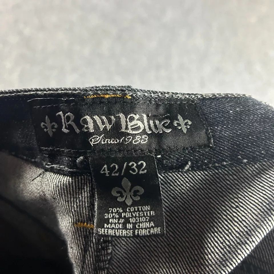 Other Raw Blue Jeans Mens 42/32 Denim Straight Leg Cotton Blend Size US 42 / EU 58 - 6 Thumbnail