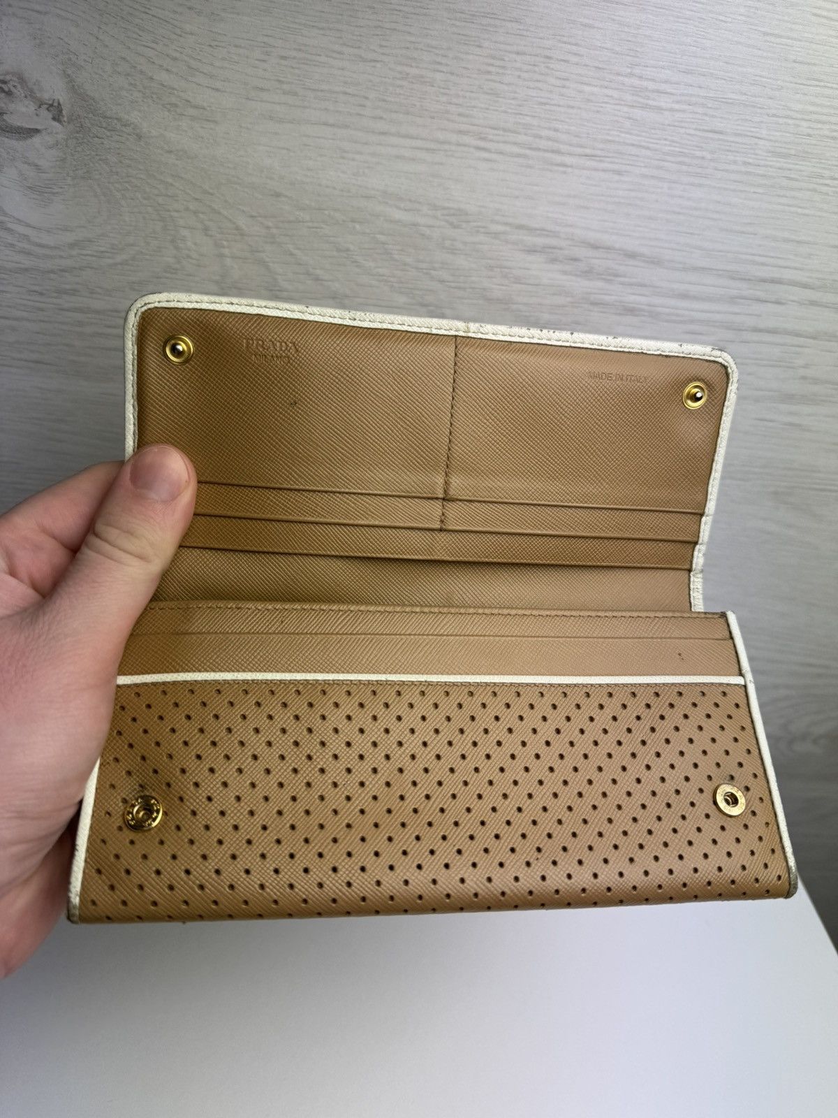Prada Prada Milano Perforated Leather Continental Wallet Size ONE SIZE - 6 Thumbnail