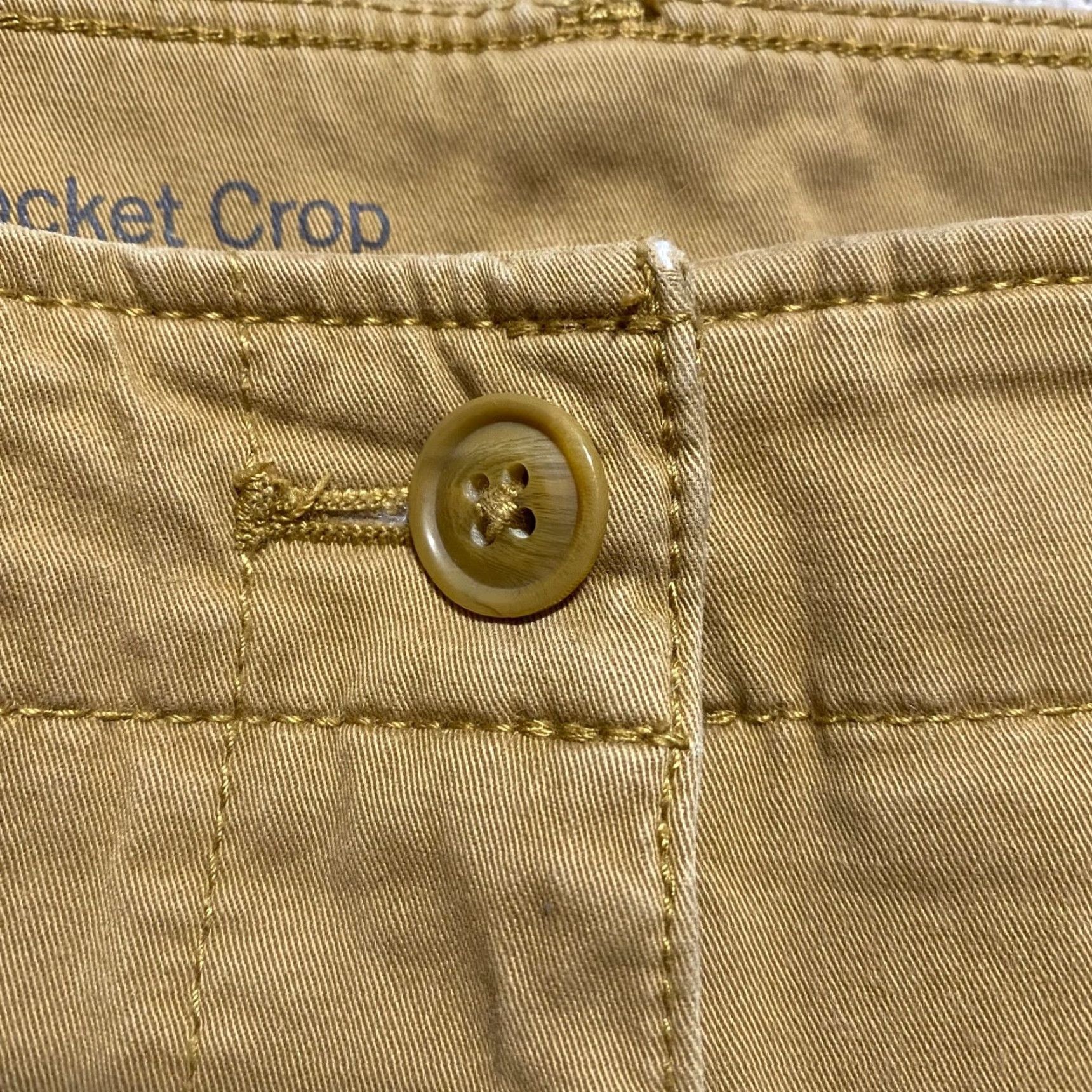 Talbots Talbots Womens 10 Pants Beige Straight Crop High Rise 5-Pocket Design Inseam 25 in Medium Wash Cotton Spandex Button Zip Size 32" / US 10 / IT 46 - 3 Thumbnail