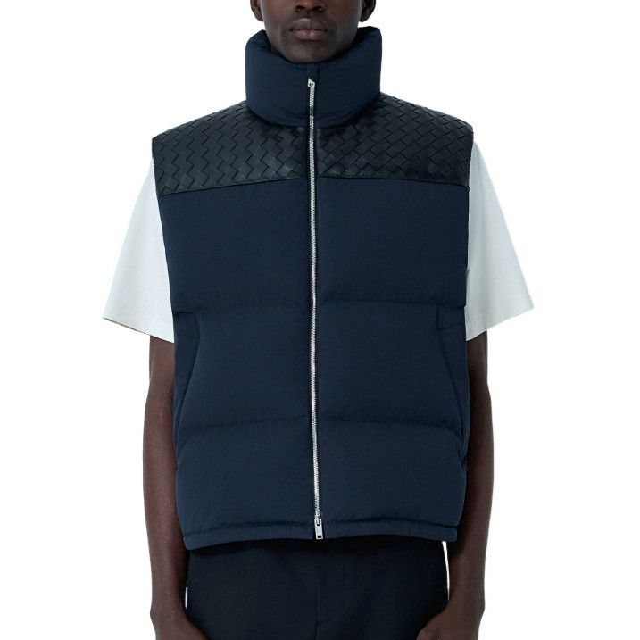 BOTTEGA VENETA $4300 Midnight Blue Nylon Vest New & Authenti