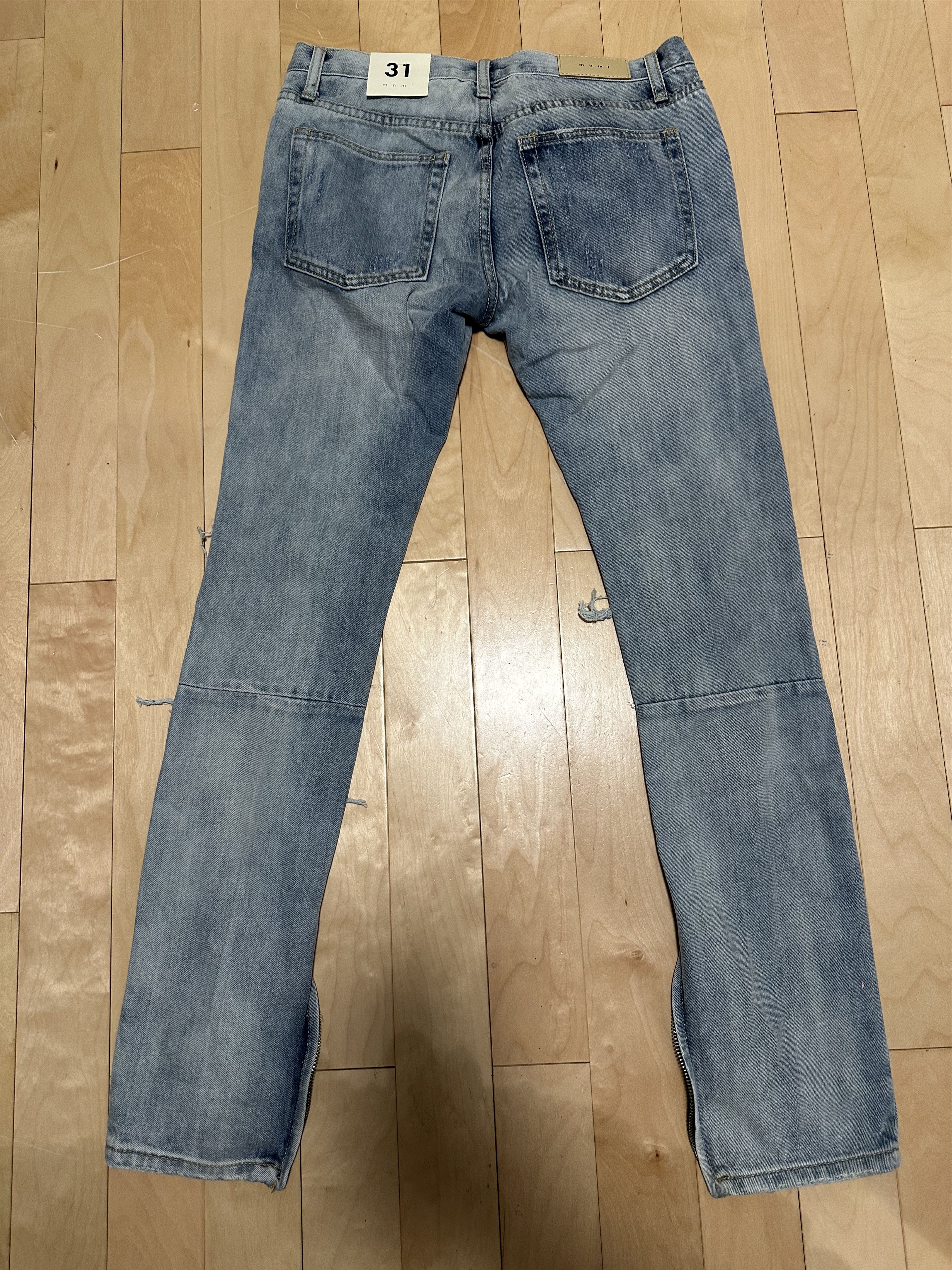 MNML MNML M74 Denim Zippers Ripped Jeans Size US 31 - 2 Thumbnail