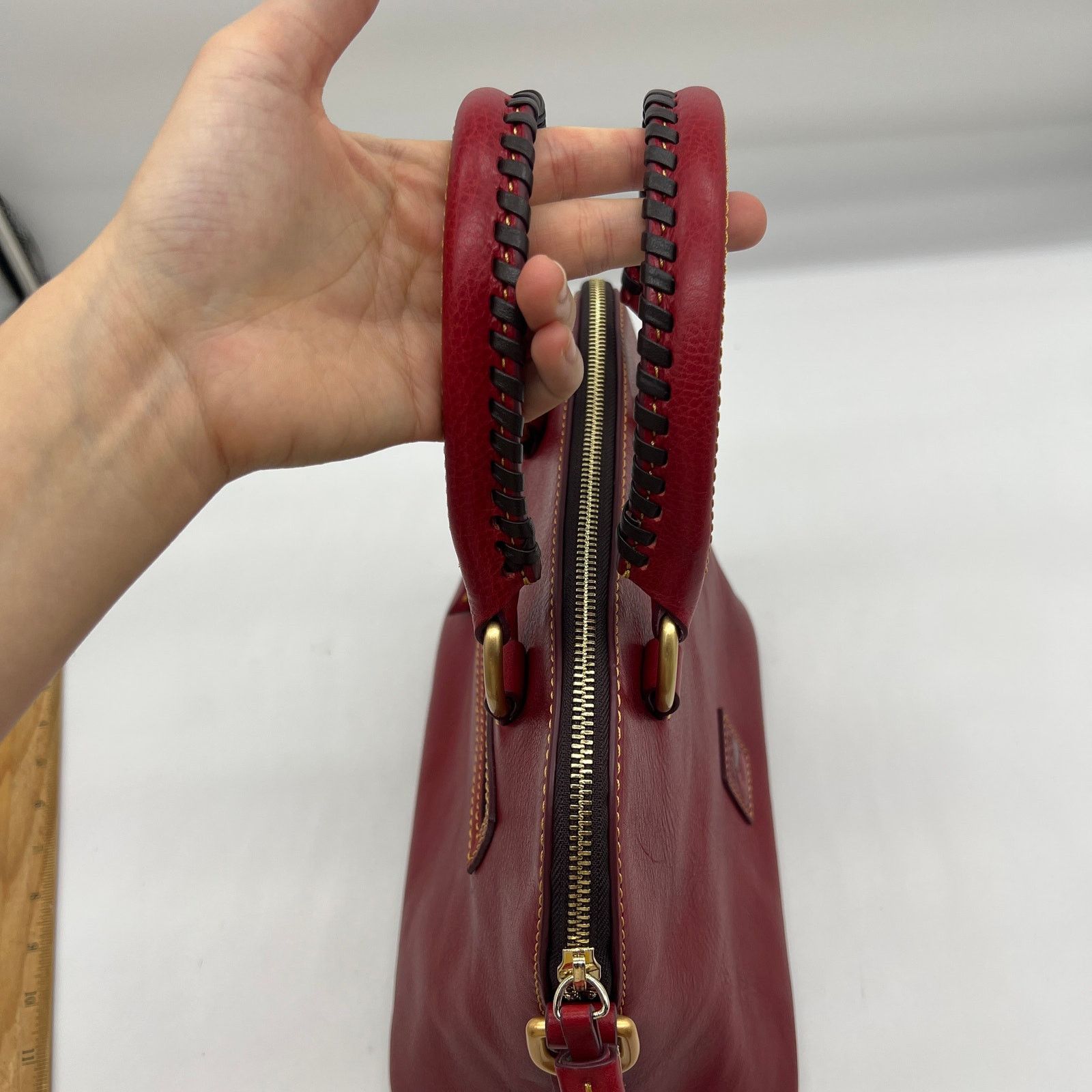 Dooney & Bourke Dooney & Bourke Florentine Leather Domed Purse Red Color Size ONE SIZE - 12 Thumbnail