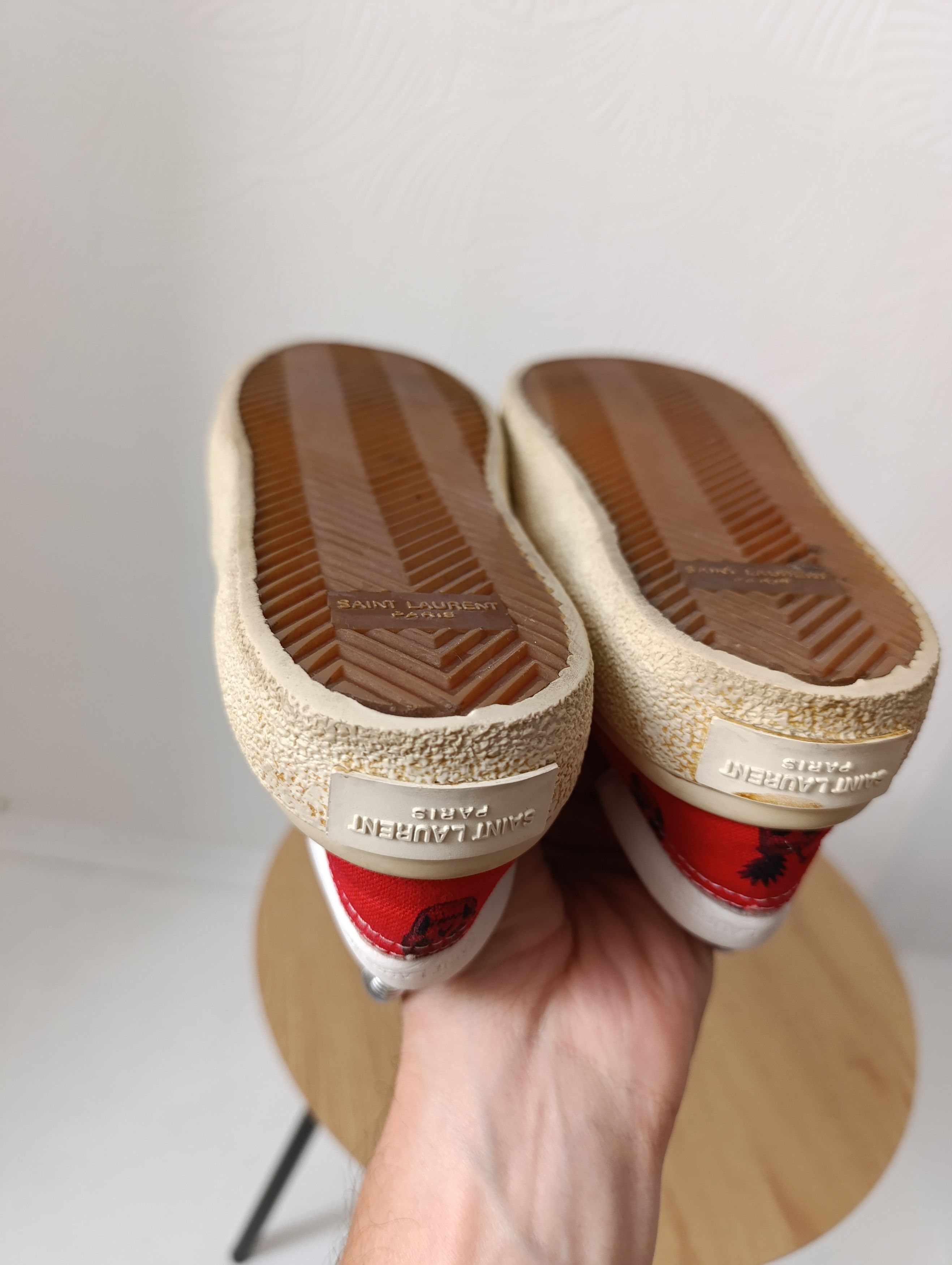 Saint Laurent Paris SAINT LAURENT RED SKULL PINEAPPLE SLIP-ON SNEAKERS Size US 7.5 / IT 37.5 - 14 Thumbnail