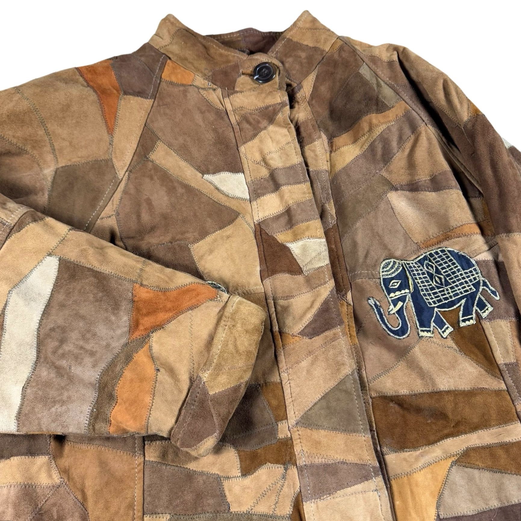 Etro Vintage Suede Patchwork Jacket Women's XL Y2K Crochet Boho Hippie Retro Leather Inner Leather Size XL / US 12-14 / IT 48-50 - 2 Thumbnail