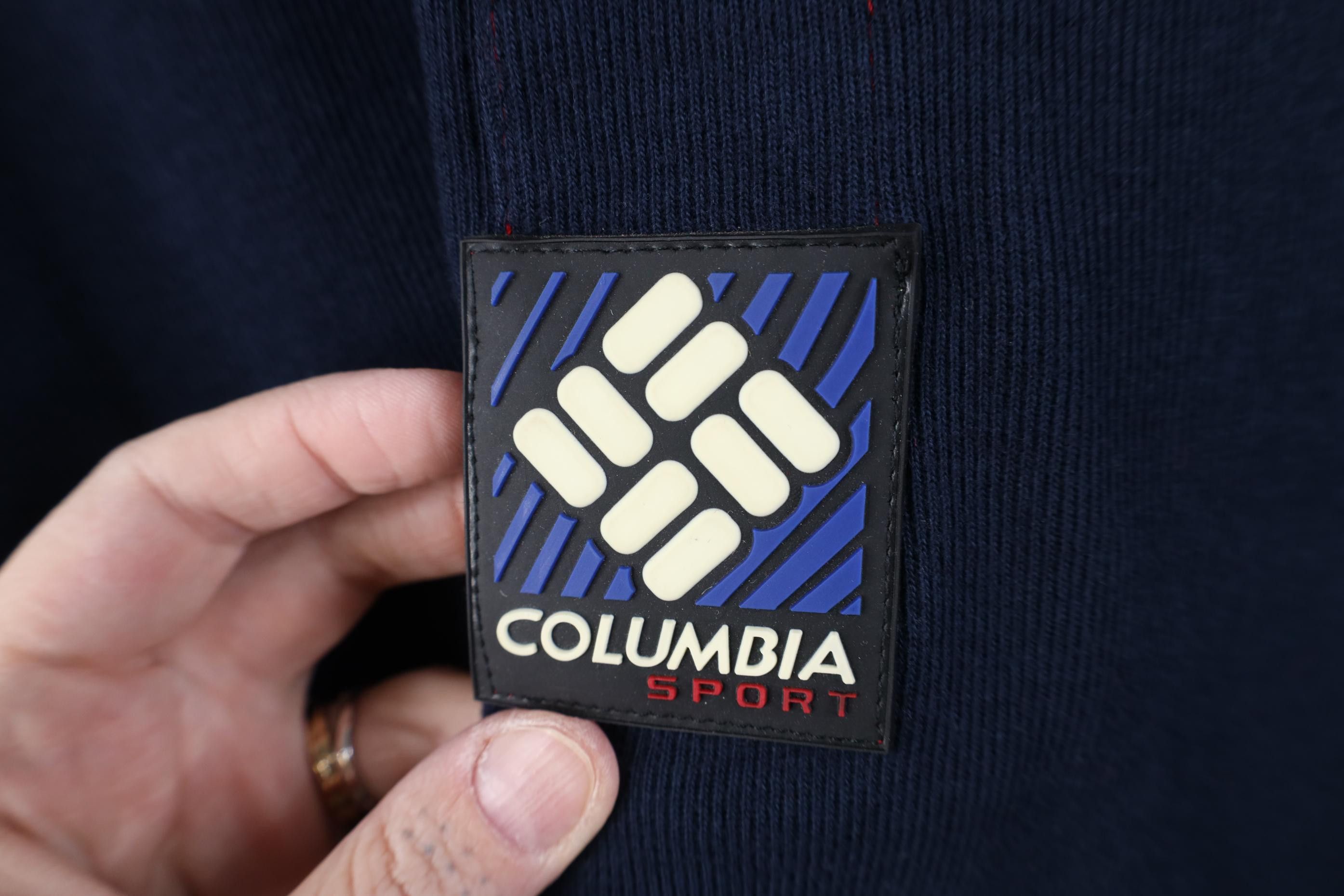 Columbia Vintage 90s Columbia Ribbed Knit Rugby Polo Shirt Blue Size US L / EU 52-54 / 3 - 4 Thumbnail