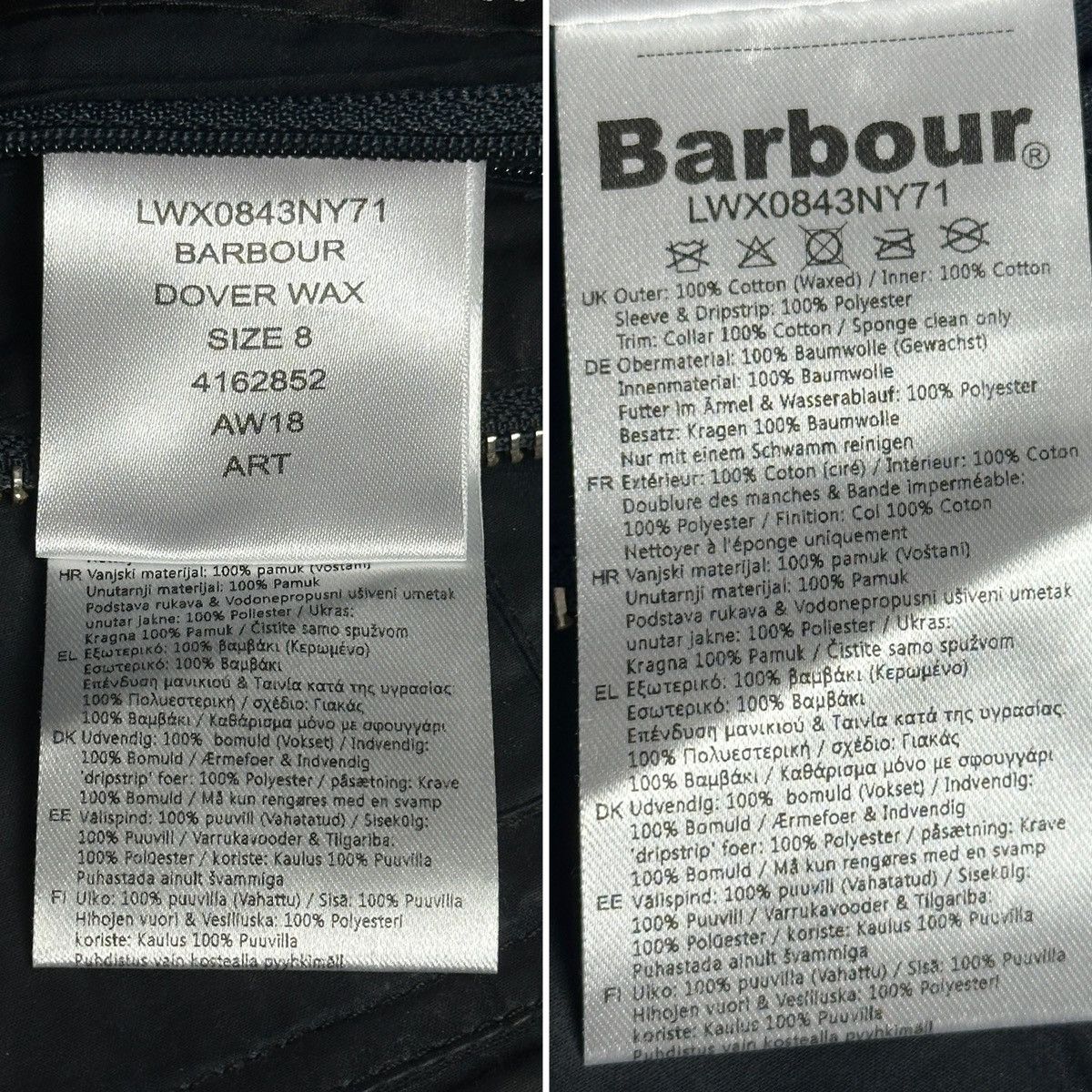 Barbour Barbour Navy Blue Waxed Dover Lightweight Jacket Size S / US 4 / IT 40 - 22 Thumbnail