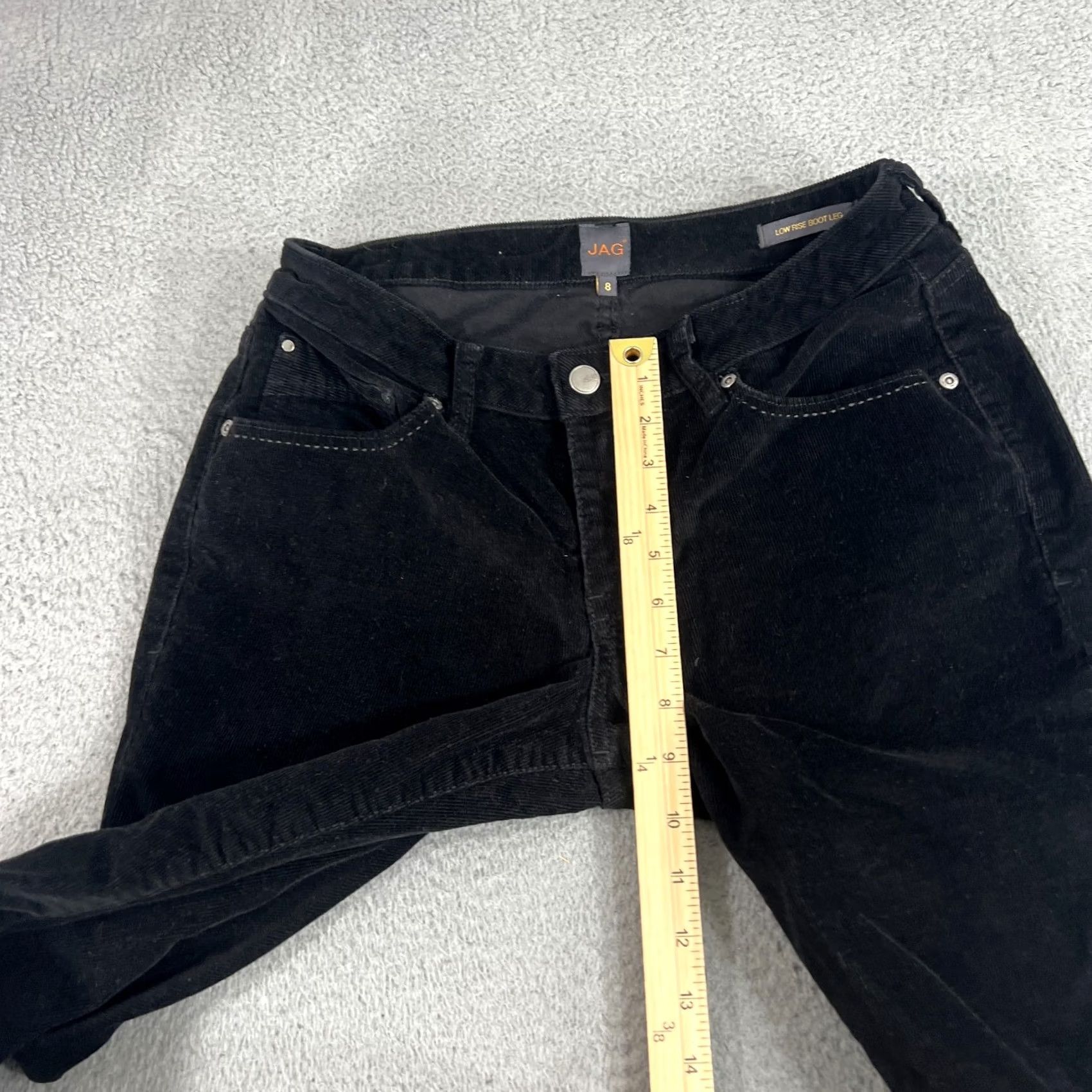 AG Jeans JAG Jeans Womens 8 Low Rise Bootcut Black Corduroy Pants Stretch Front Pockets Logo 30in Inseam Regular Rise Mid Vintage: No Womens Size 30" / US 8 / IT 44 - 4 Thumbnail