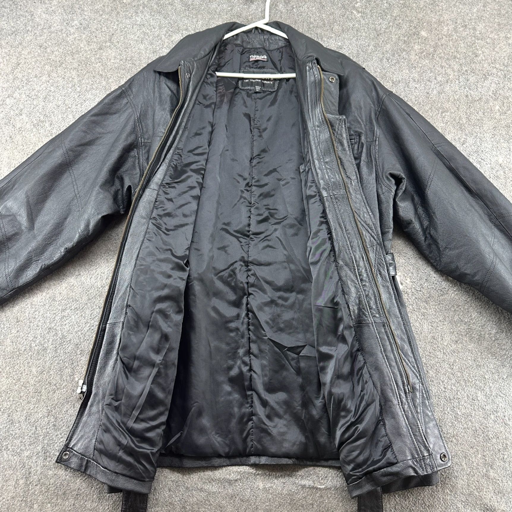 Vintage VINTAGE Wilsons Leather Coat Mens XLT Black Full Zip Lined Thinsulate Overcoat Size US XL / EU 56 / 4 - 6 Thumbnail