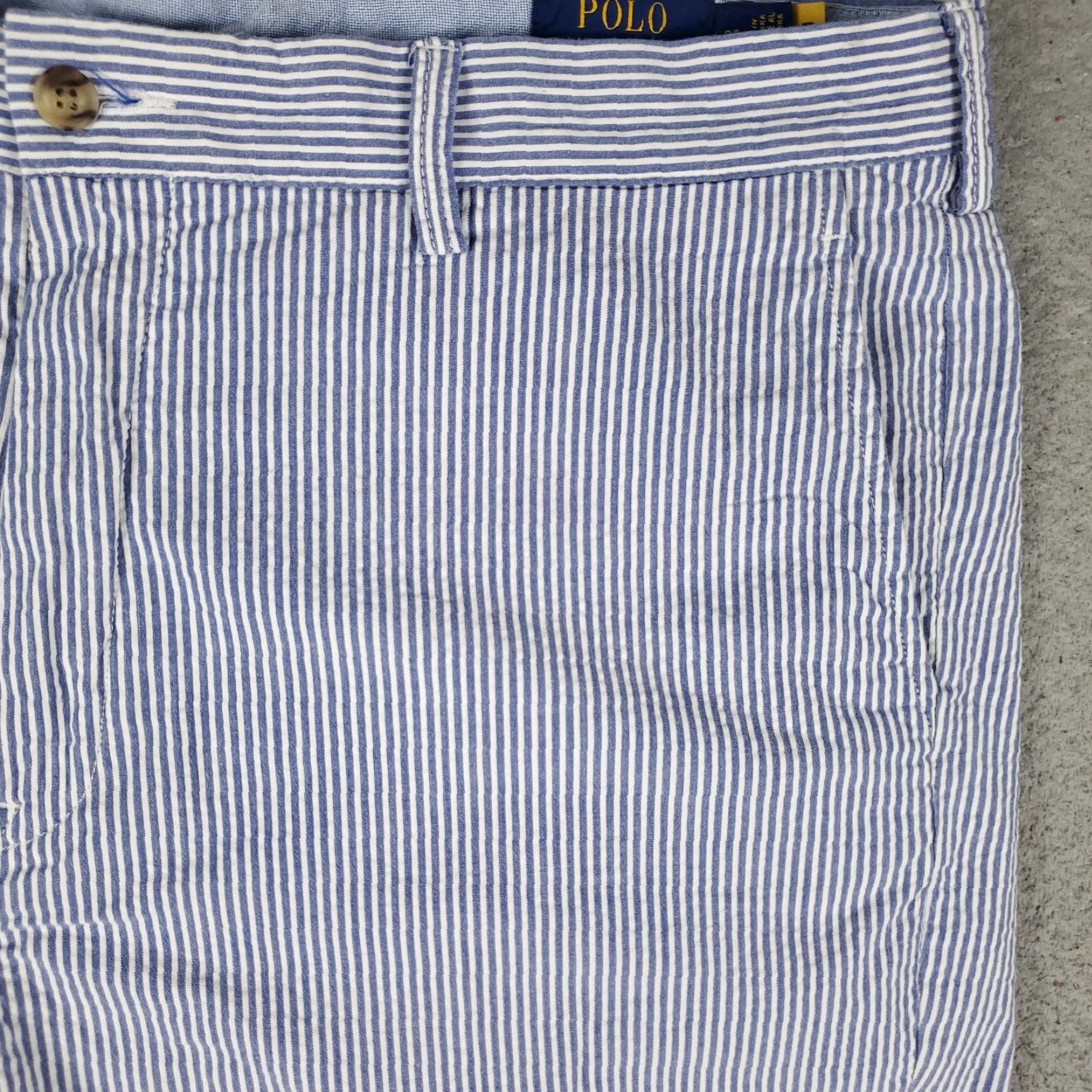 Ralph Lauren Ralph Lauren Shorts Mens 38 Blue White Striped Chino Flat Front Casual Flat Front Chino Size US 38 / EU 54 - 3 Thumbnail