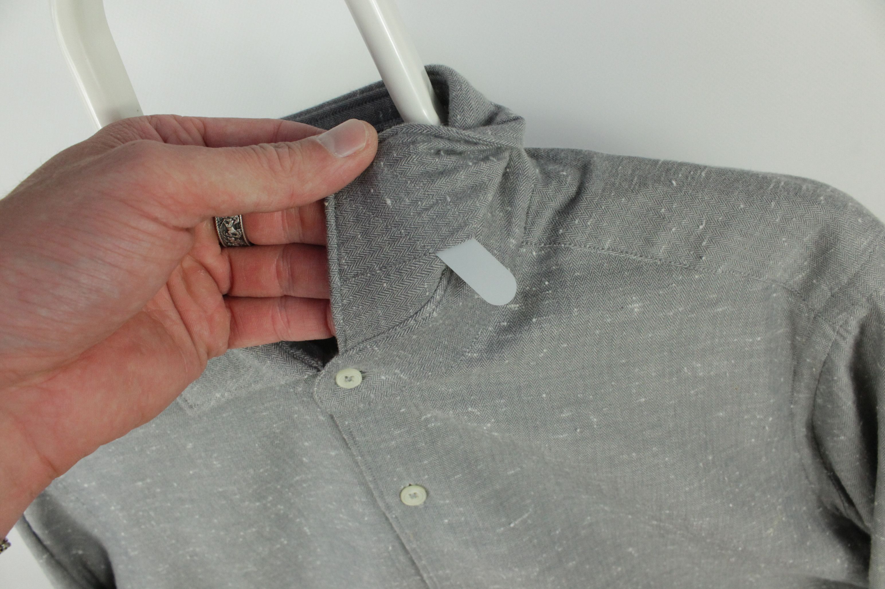 Other Caliban Gray Melange Cotton Dress Shirt Men's Size US M / EU 48-50 / 2 - 5 Thumbnail