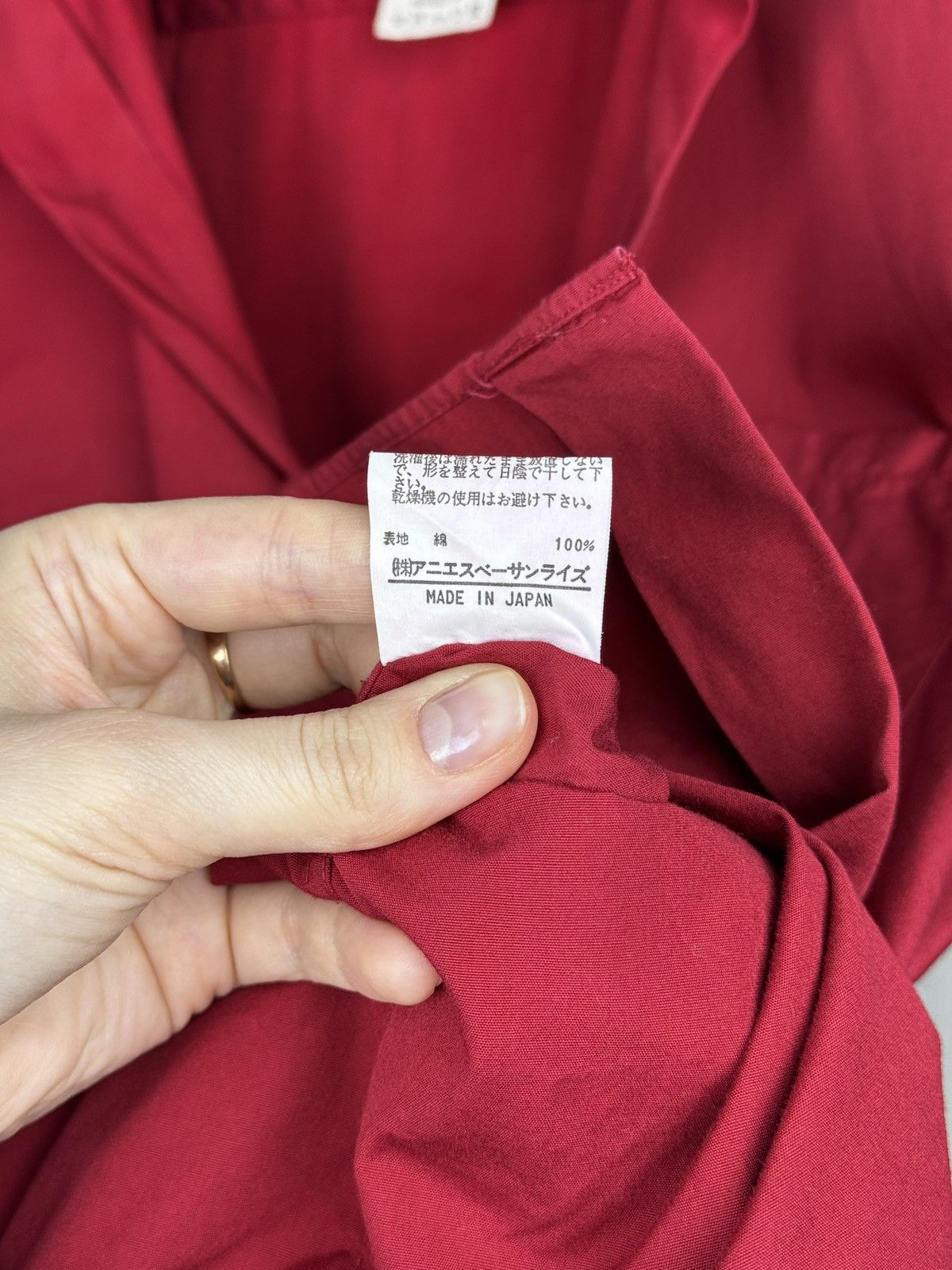 agnes b. agnes b. made in Japan vintage red w/ metal button ls shirt Size US L / EU 52-54 / 3 - 10 Thumbnail