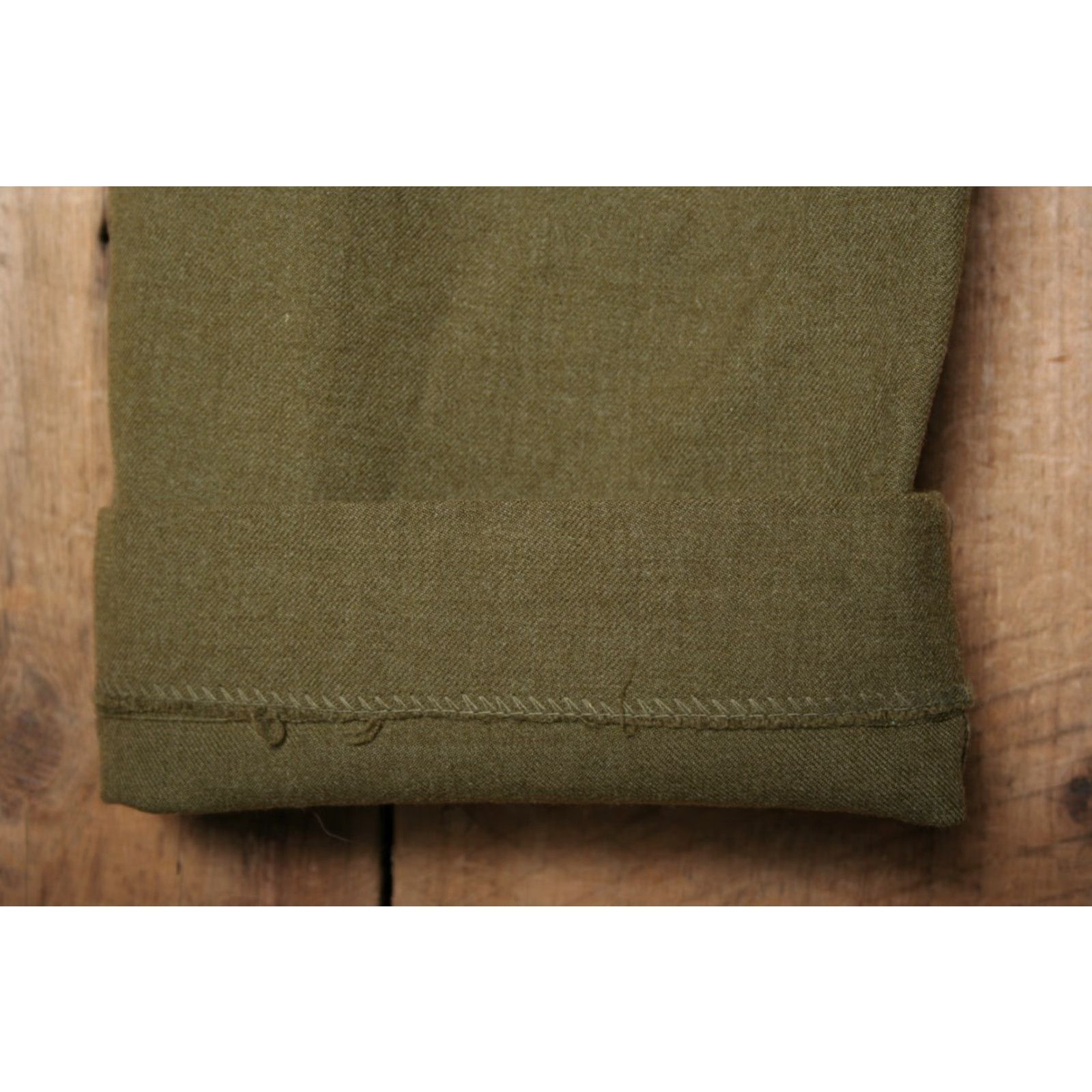 Olive VINTAGE Serge OD Olive Green Wool Military Army Officer Pants Sz. 29x28 Size US 29 - 6 Thumbnail
