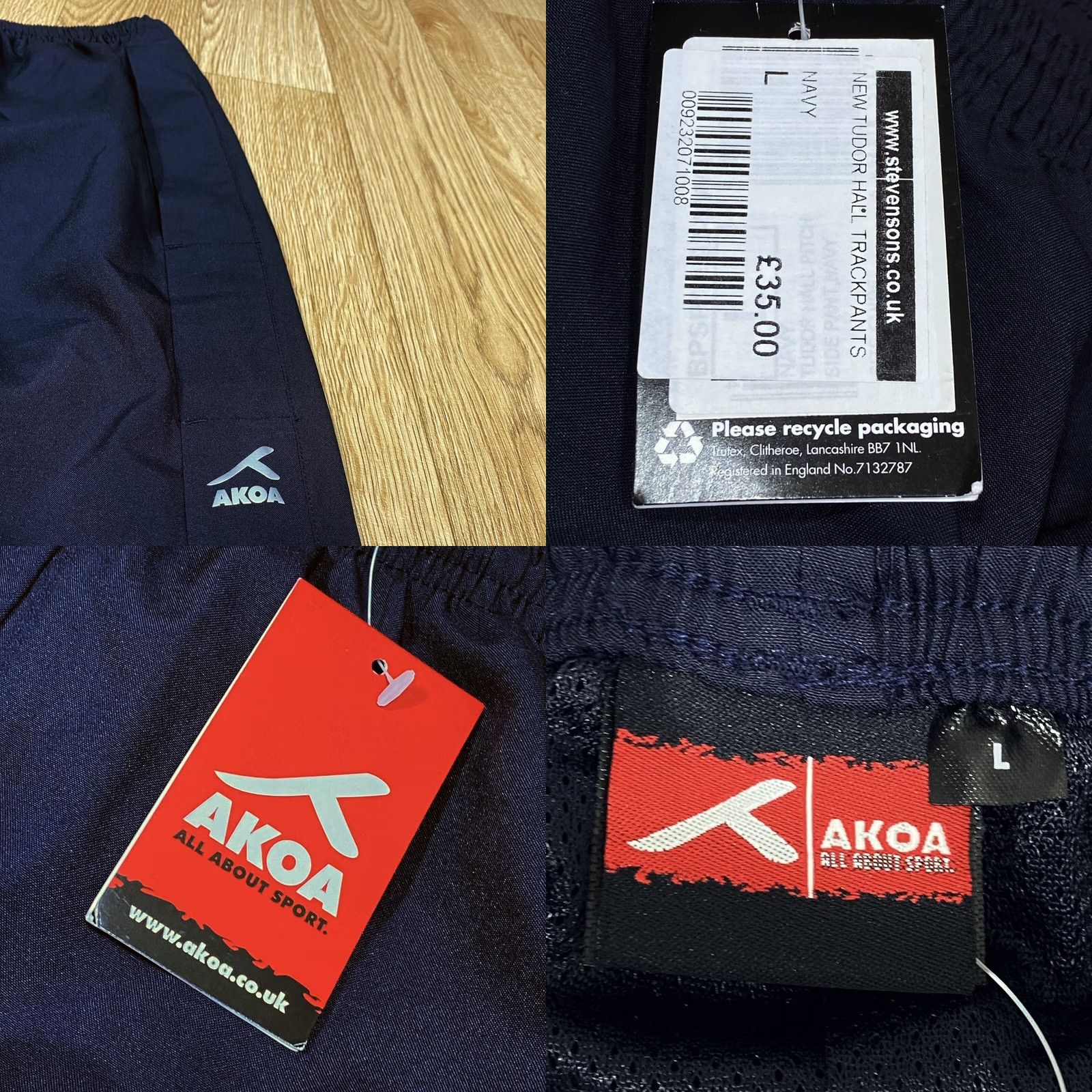 Vintage VINTAGE? No — Akoa Tudor Hall Track Pants Mens Large Navy Blue New With Tags Leg Zip Track Pants Mens Large Navy Blue Size US 33 - 8 Thumbnail