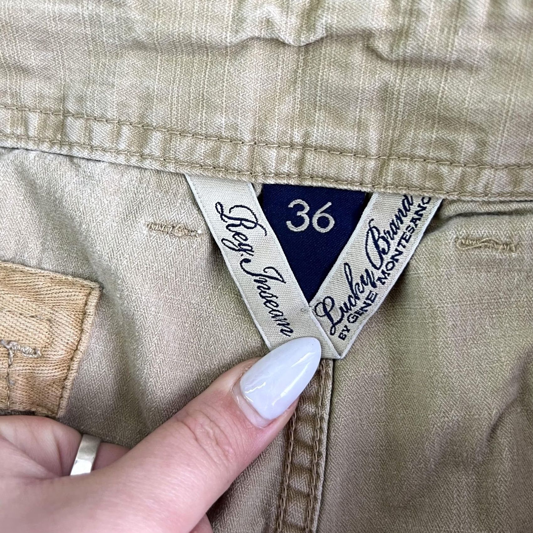 Lucky Brand Lucky Brand Cargo Pants Mens 36x32 Beige Straight Leg Utility Casual Ripstop Pants Size US 36 / EU 52 - 4 Thumbnail